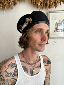 Vintage Beret W/ Pins (7 1/4)