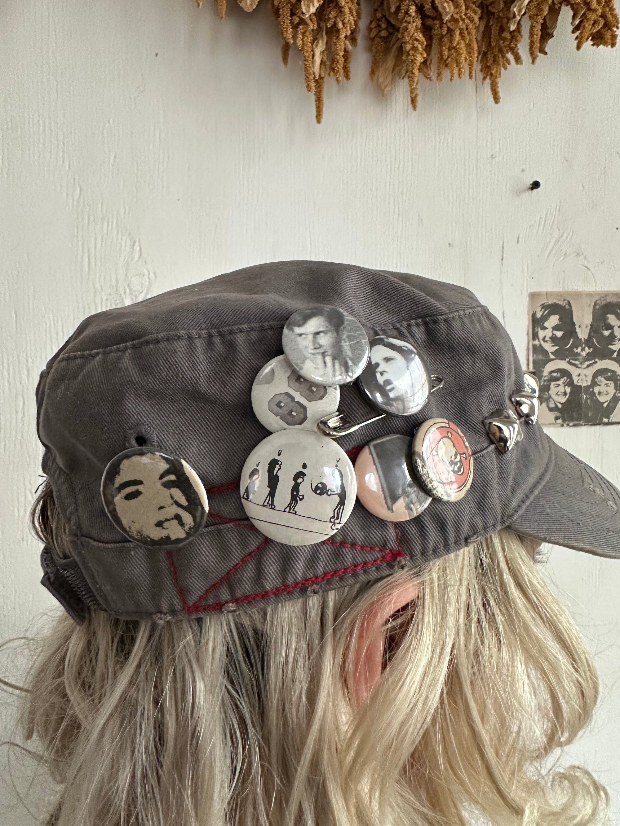 Vintage Cap W/ Studs and Pins