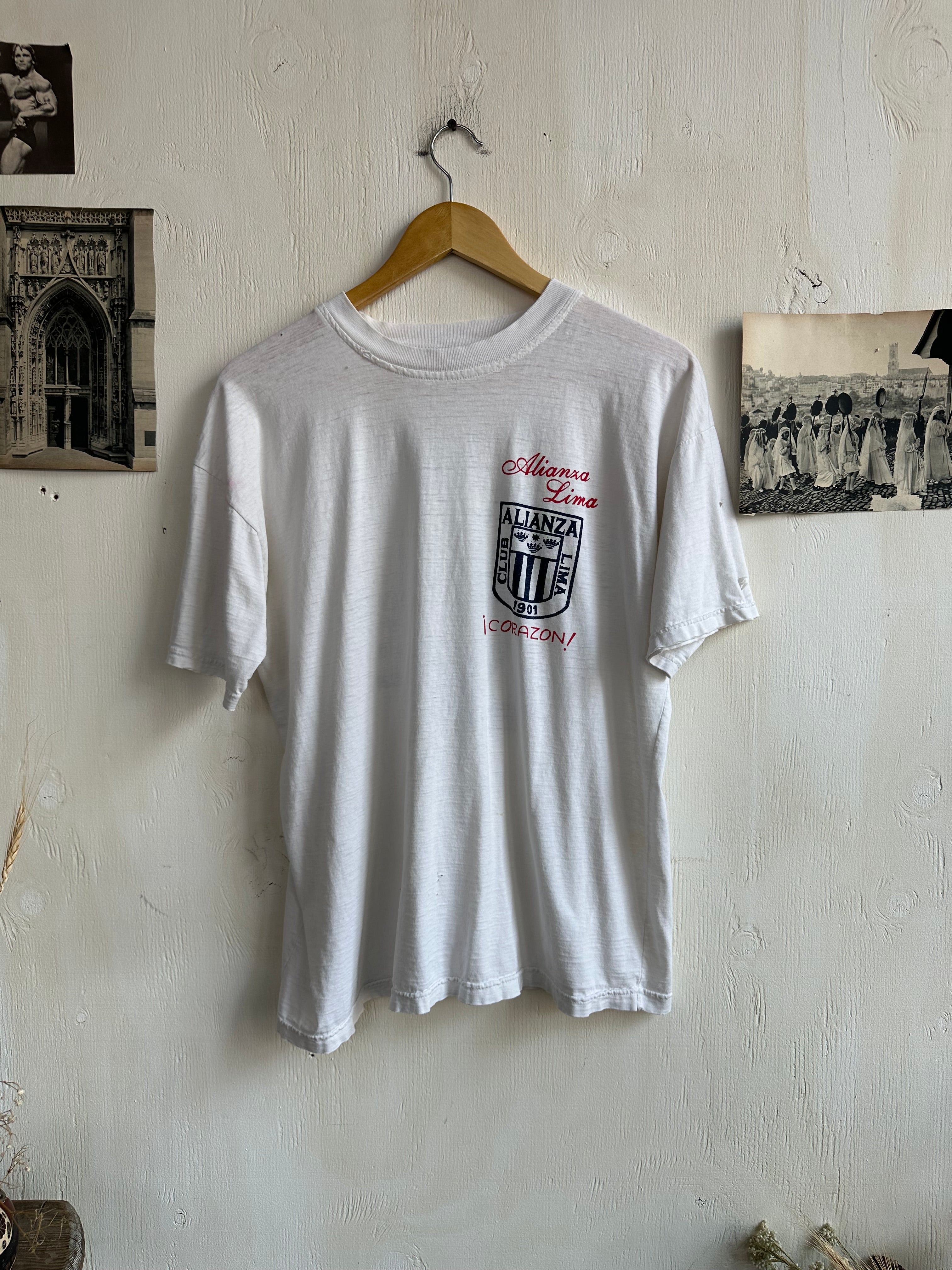 1990s Paper Thin Sandro Baylon Soccer T-Shirt (Boxy XL)