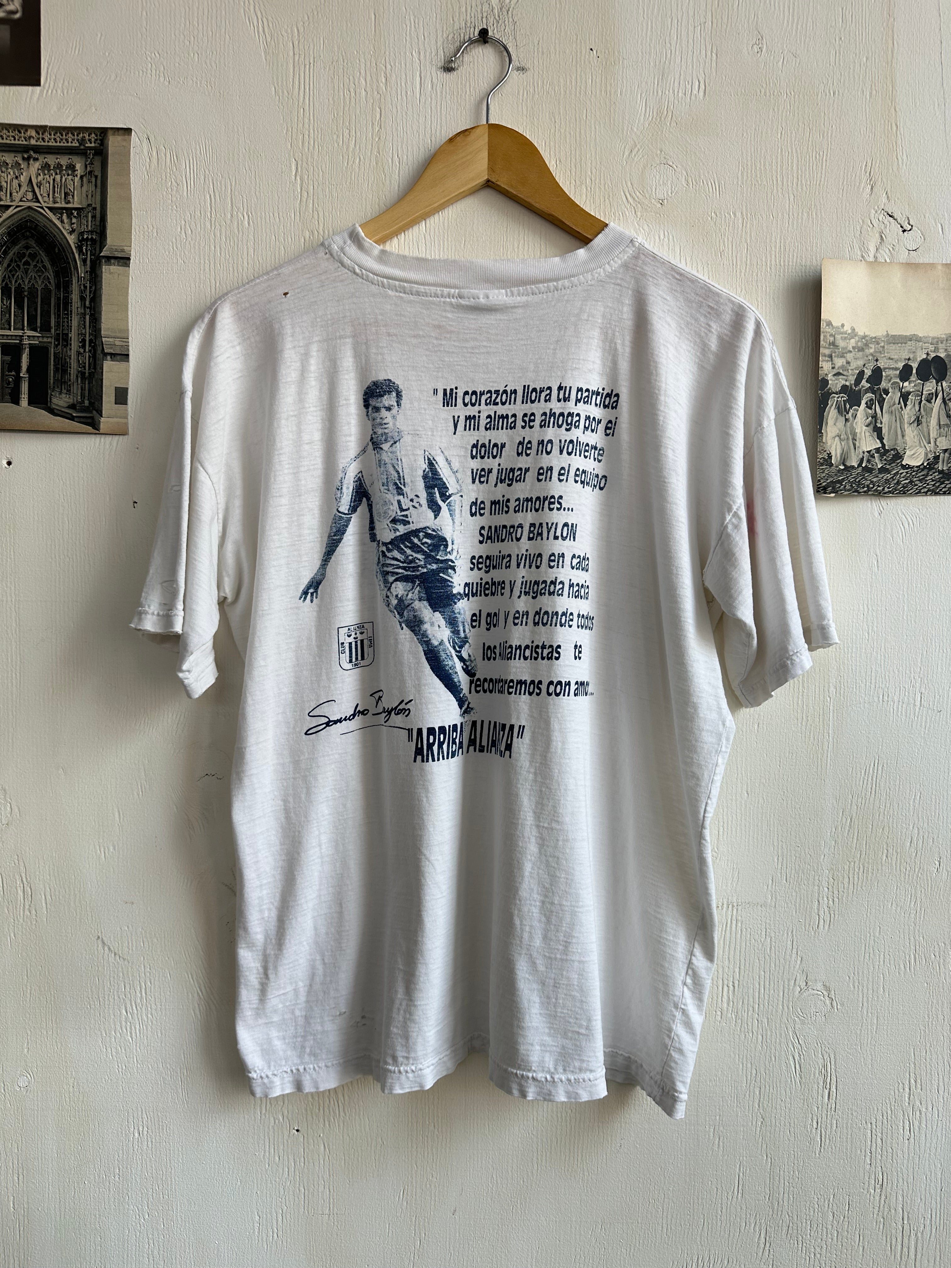 1990s Paper Thin Sandro Baylon Soccer T-Shirt (Boxy XL)