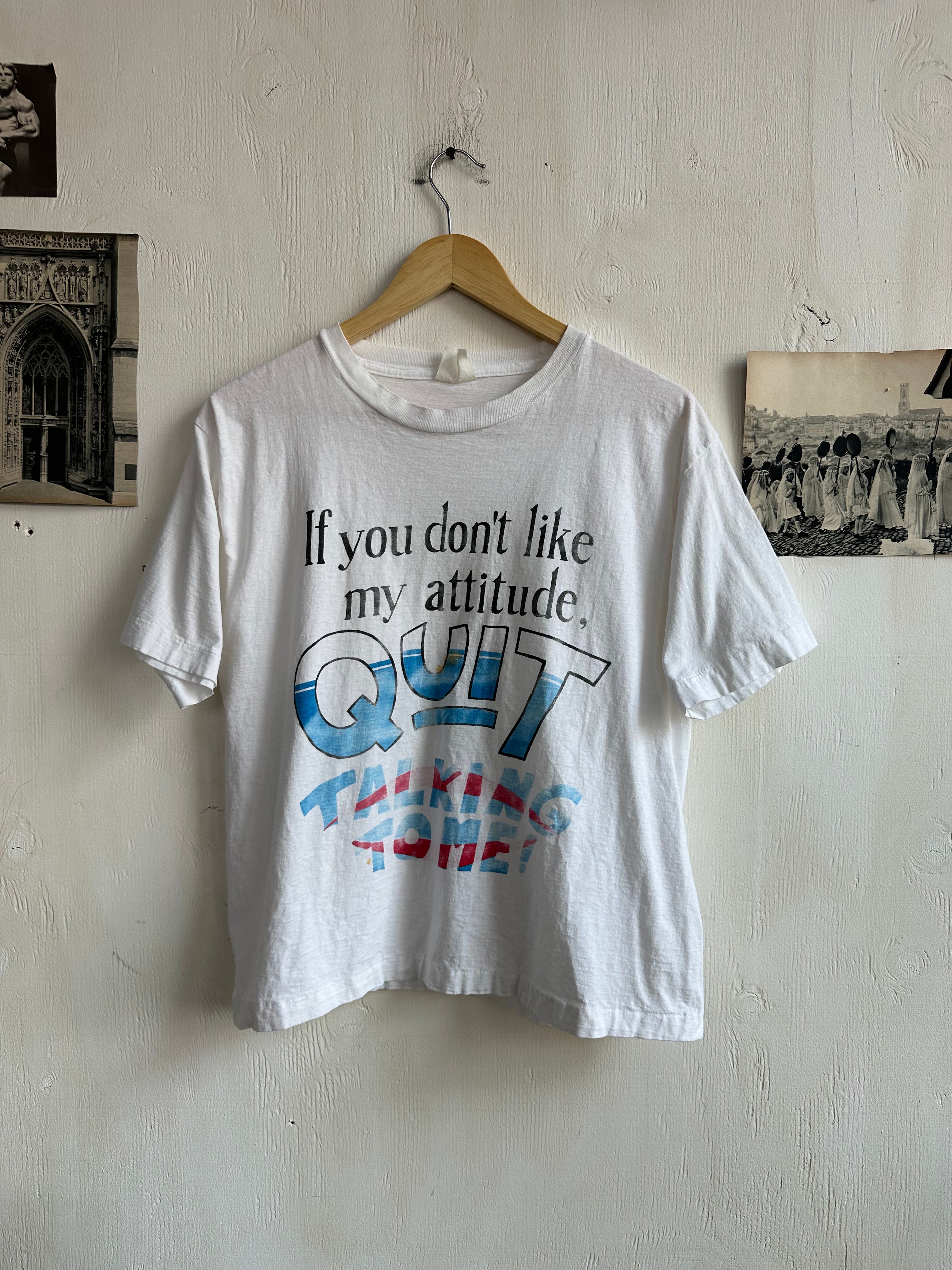 1980s Well-Worn Attitude T-Shirt (Boxy M)