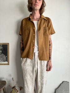 1970s Thin Brown Button-Up (M/L)