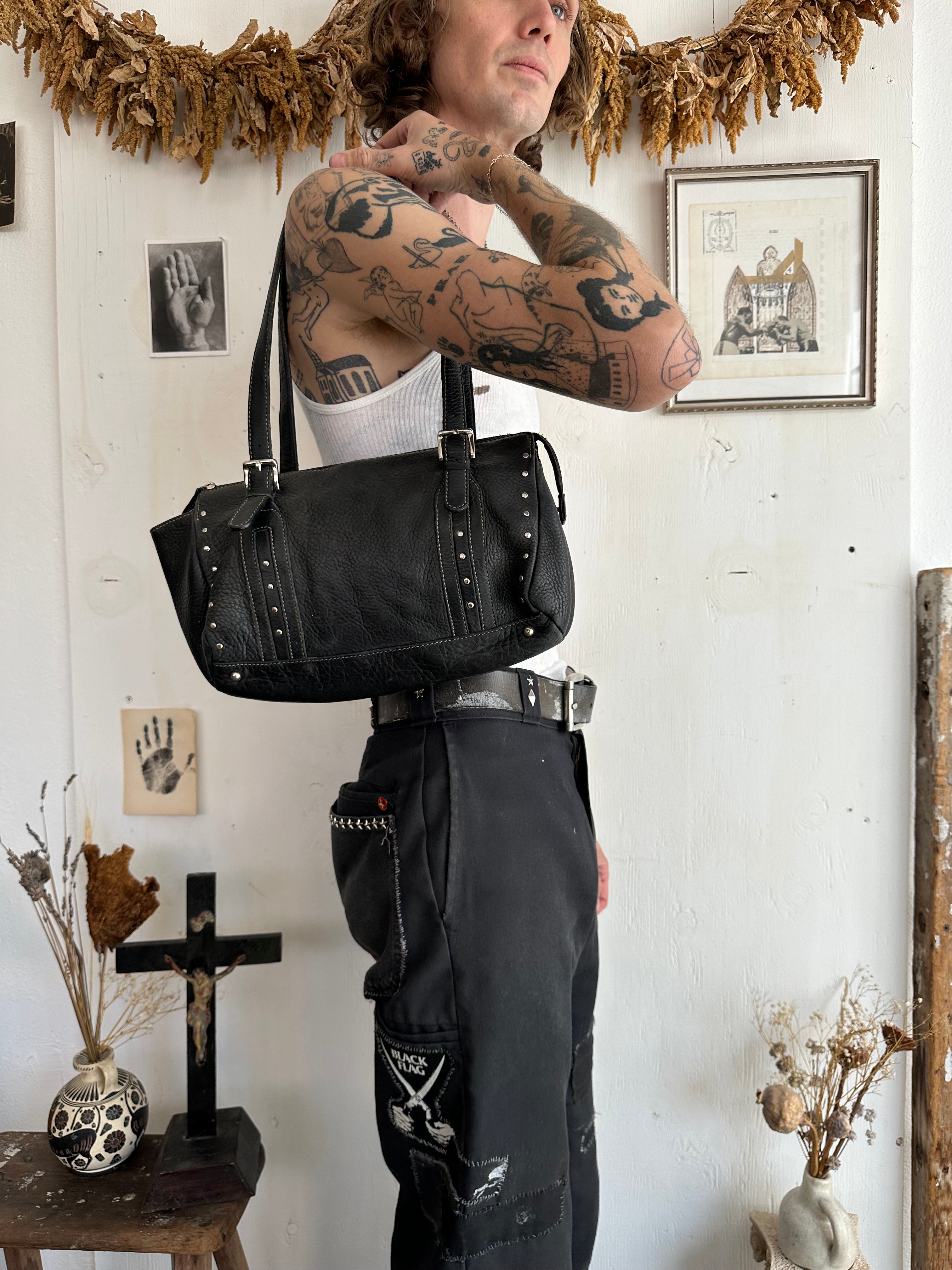 Vintage Studded Leather Bag