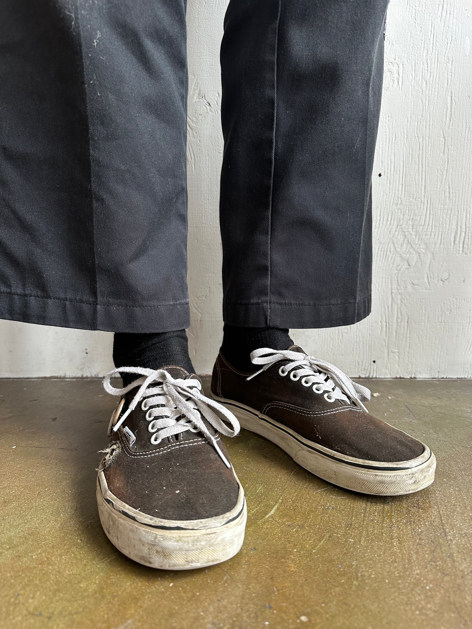 Sunfaded Black Vans Authentics W/ Pins and Studs