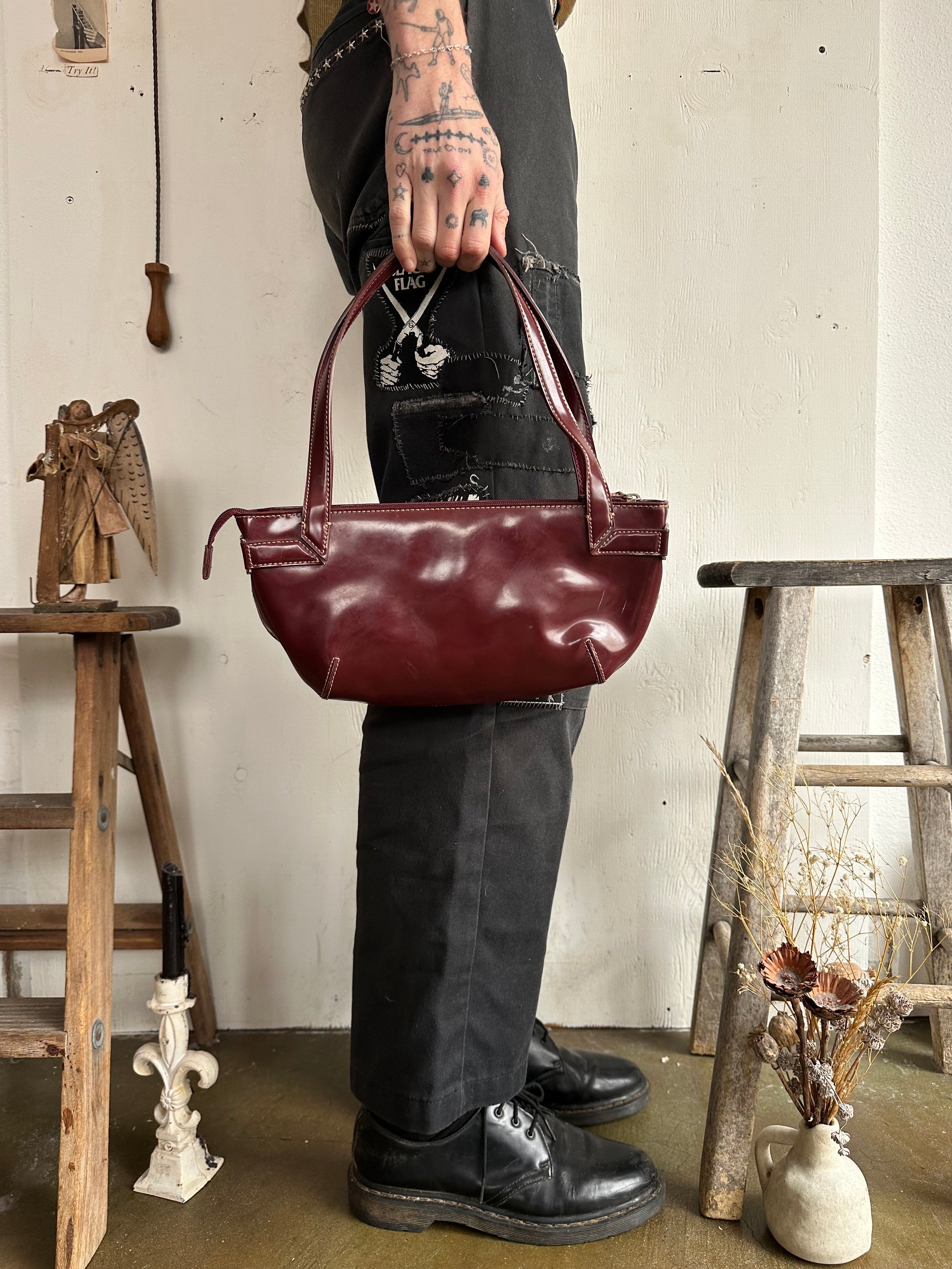 1990s DKNY Red Handbag