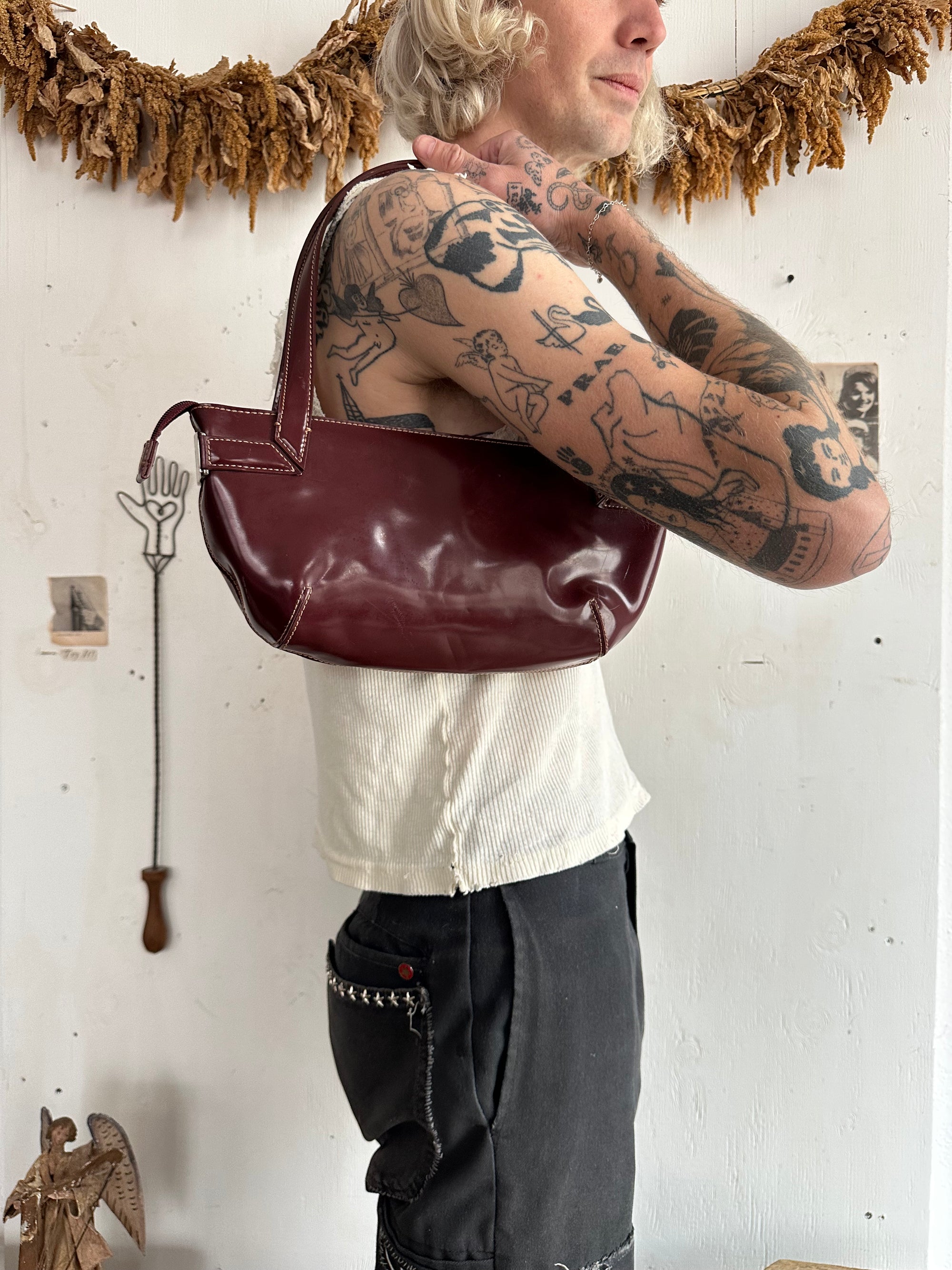 1990s DKNY Red Handbag