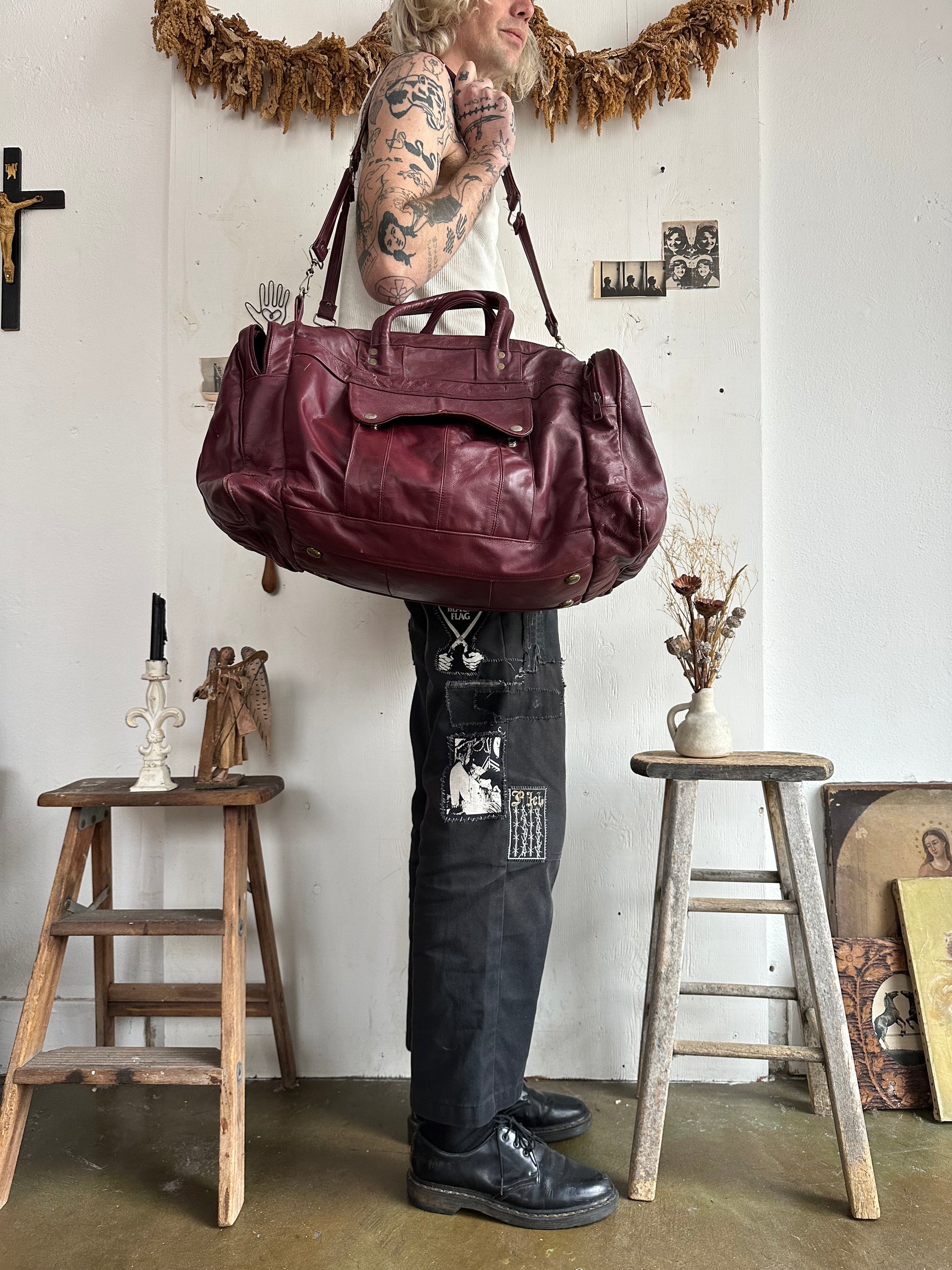 Big Maroon Duffle Bag