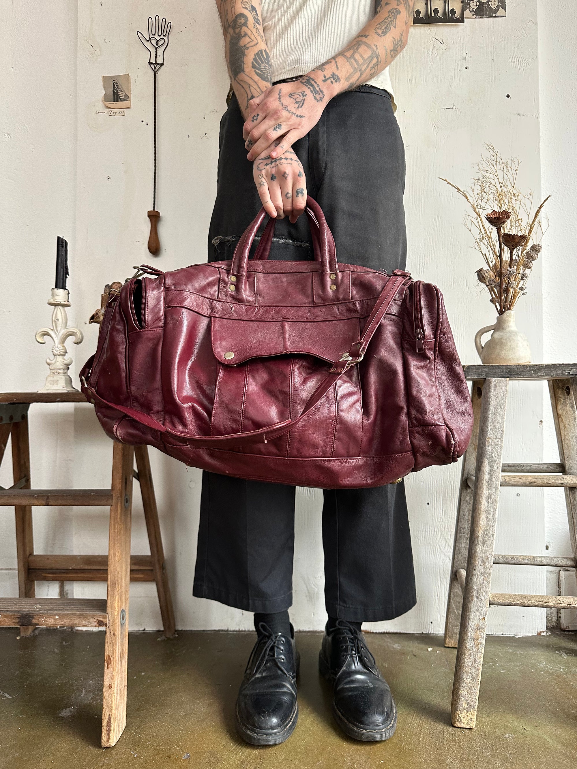 Big Maroon Duffle Bag