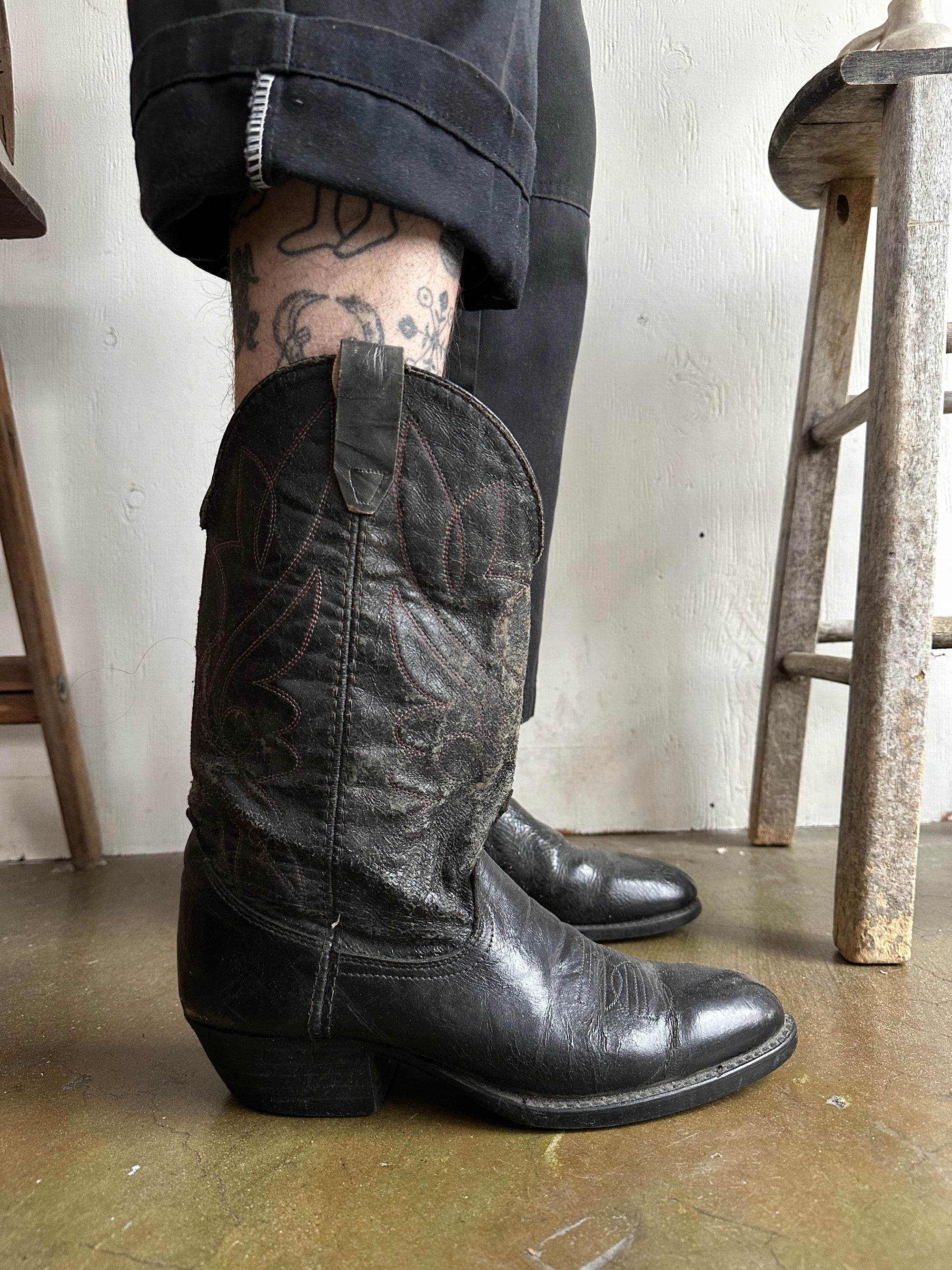 Vintage Well Worn Cowboy Boots