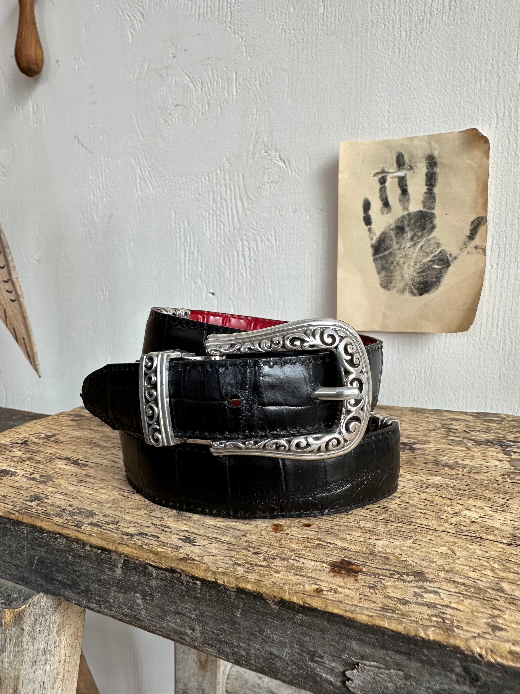 Vintage Brighton Reversible Red/Black Western Belt