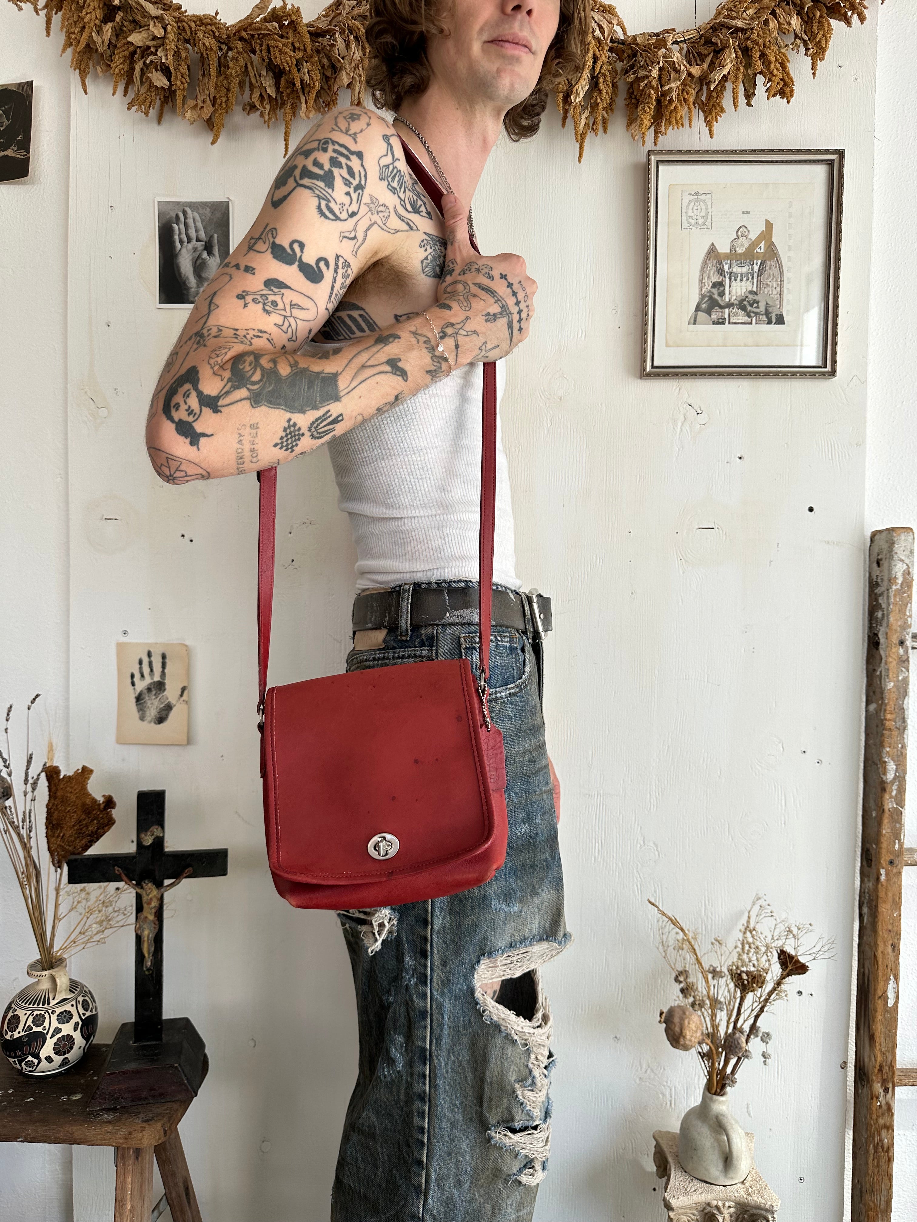 Small Coach Lipstick Red Handbag