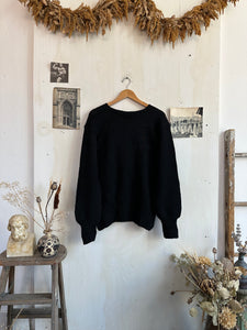 1950s Black Wool Knit (XL)