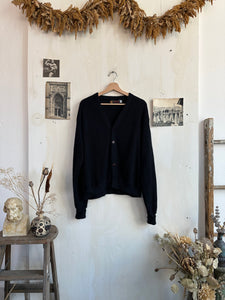 1980s Black Cardigan (Boxy XL)