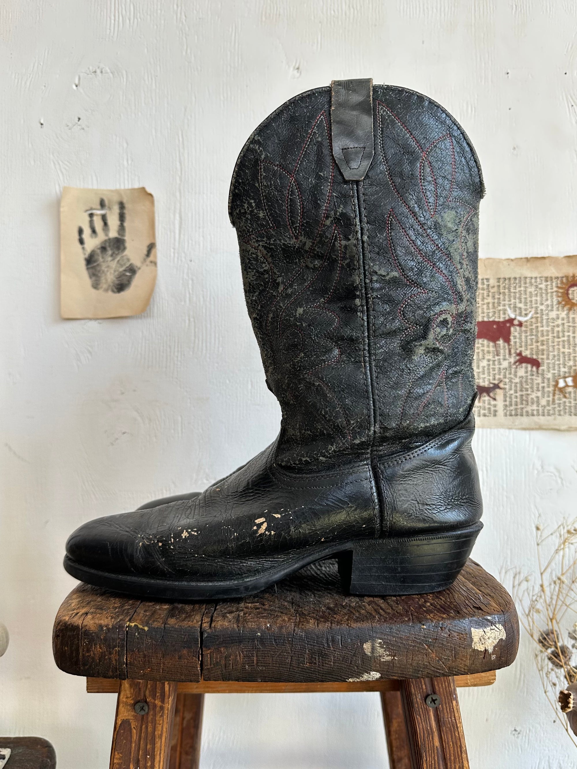Vintage Well Worn Cowboy Boots