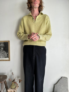 1960s Knit Polo Sweatshirt (Boxy L)