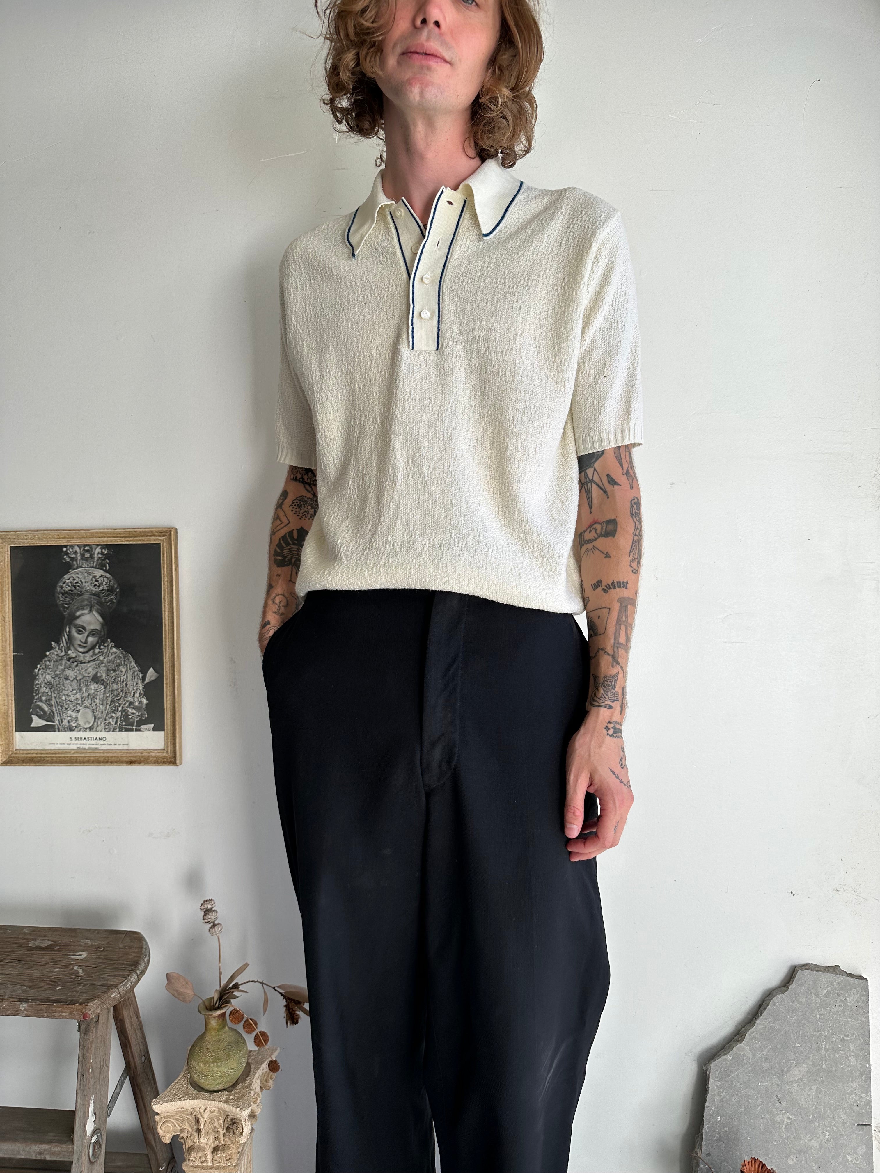 1950s Terry Polo Sweatshirt (M)