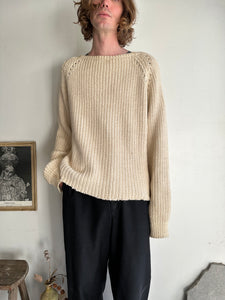 1970s Heavy Cotton Knit Sweatshirt (Cropped XL)