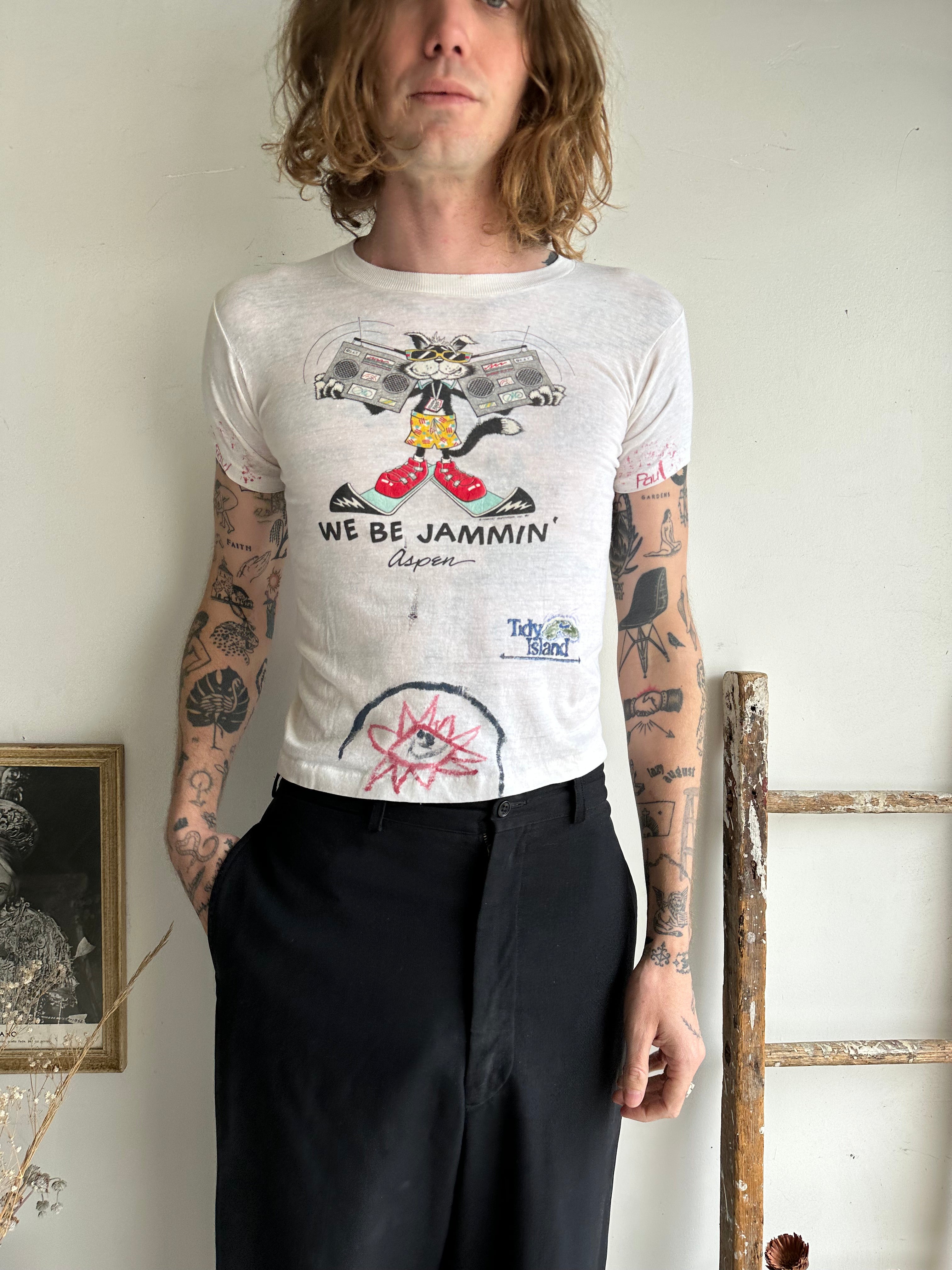 1980s Hand Drawn We Be Jammin’ Aspen T-Shirt (S)