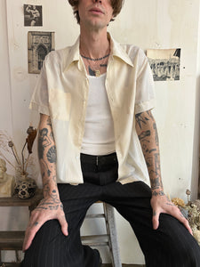 1970s Short Sleeve Sheer Button Up (Boxy XL)