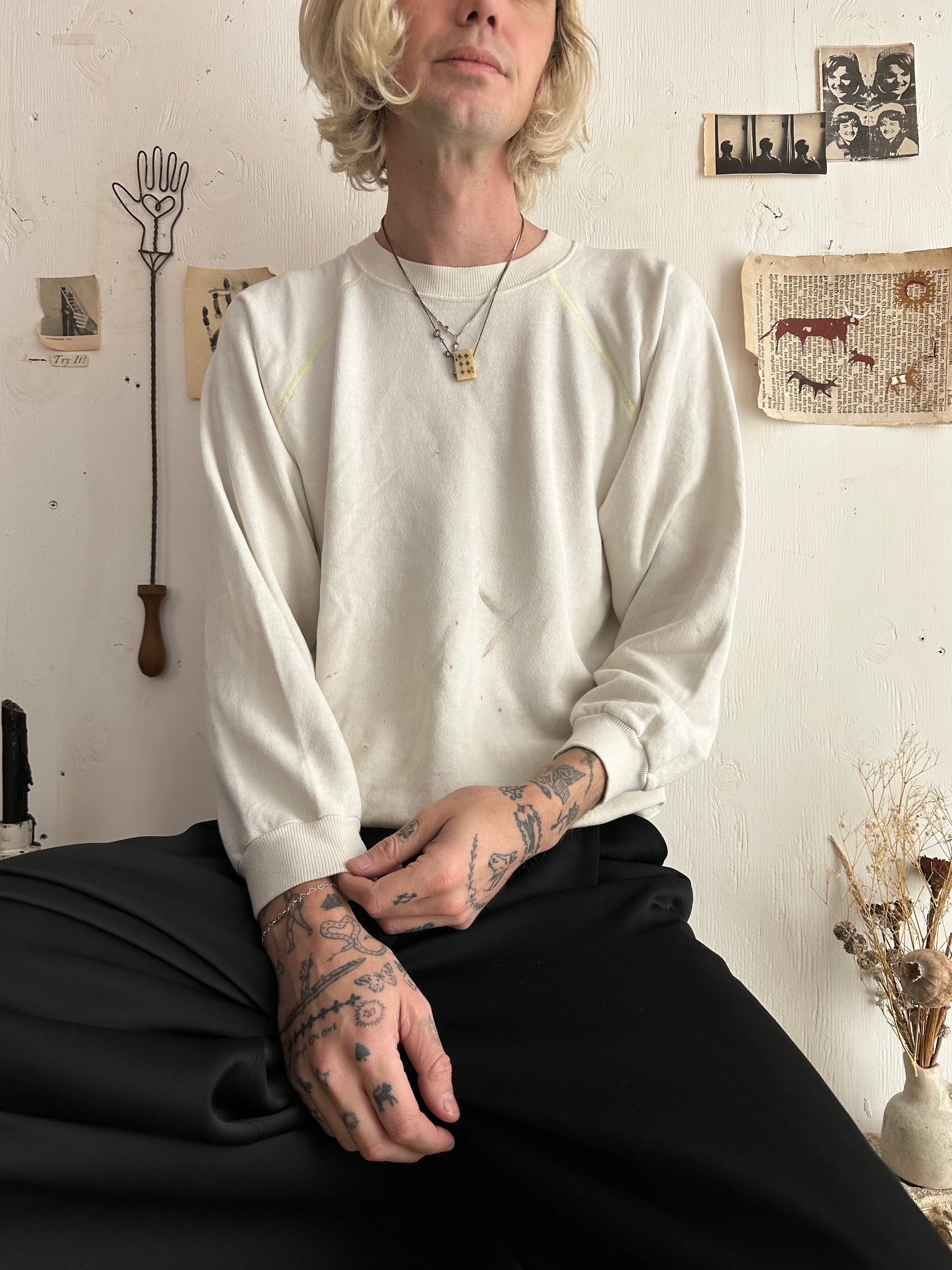 1980s Well Worn White Sweatshirt
