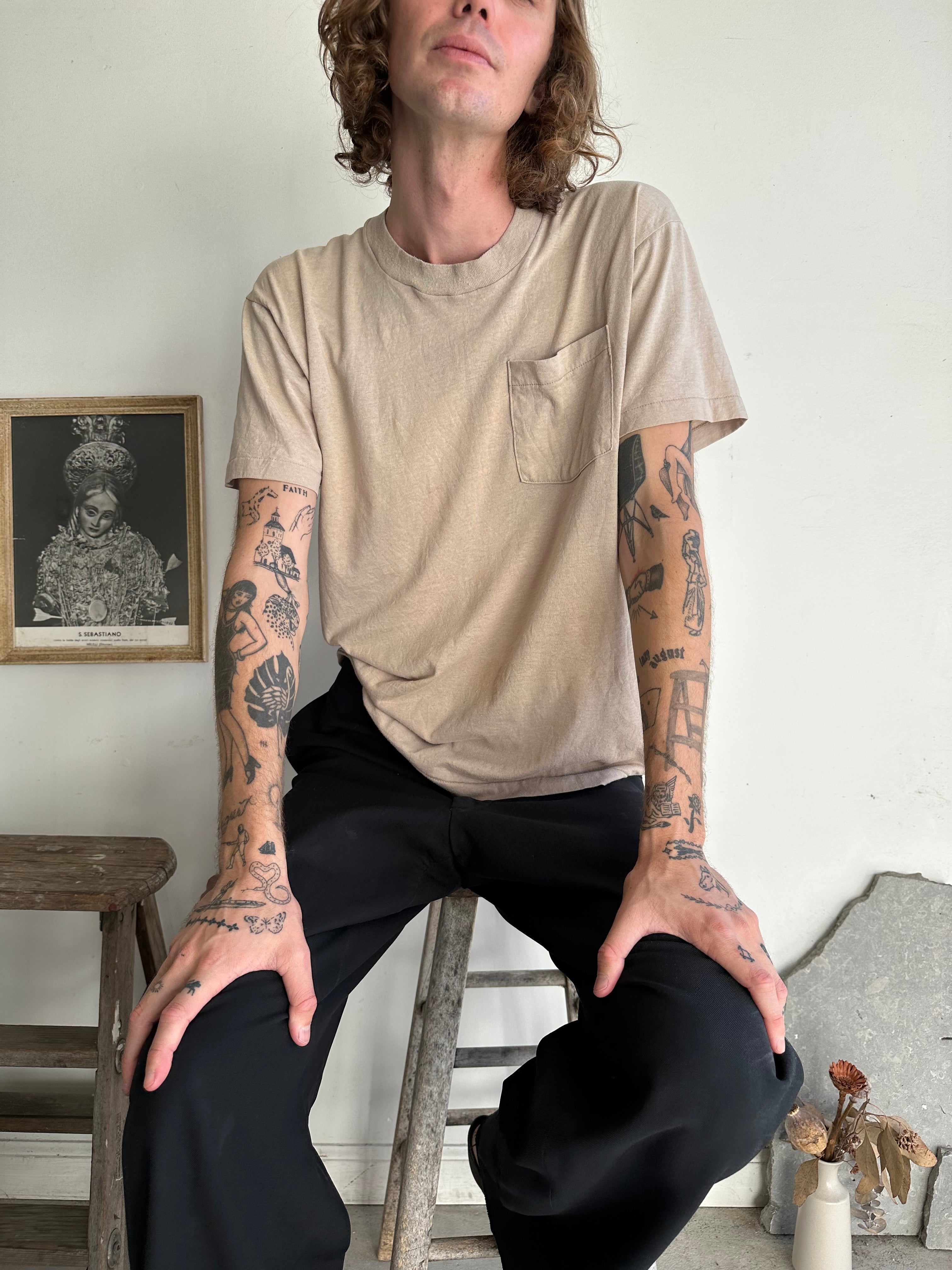 1980s Tan Pocket Tee (XL)