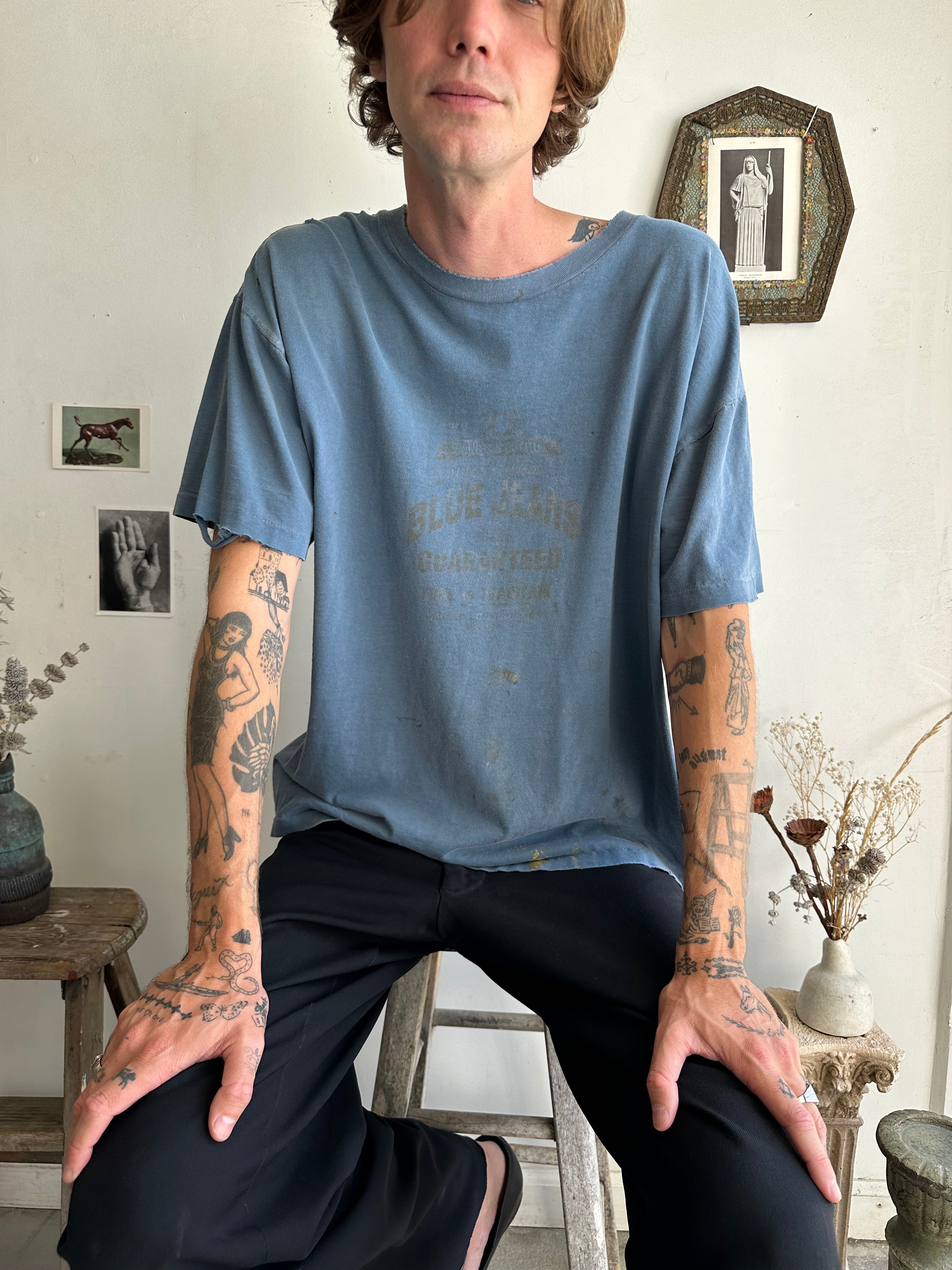 1990s Well-Worn Blue Jeans T-Shirt (Boxy L/XL)
