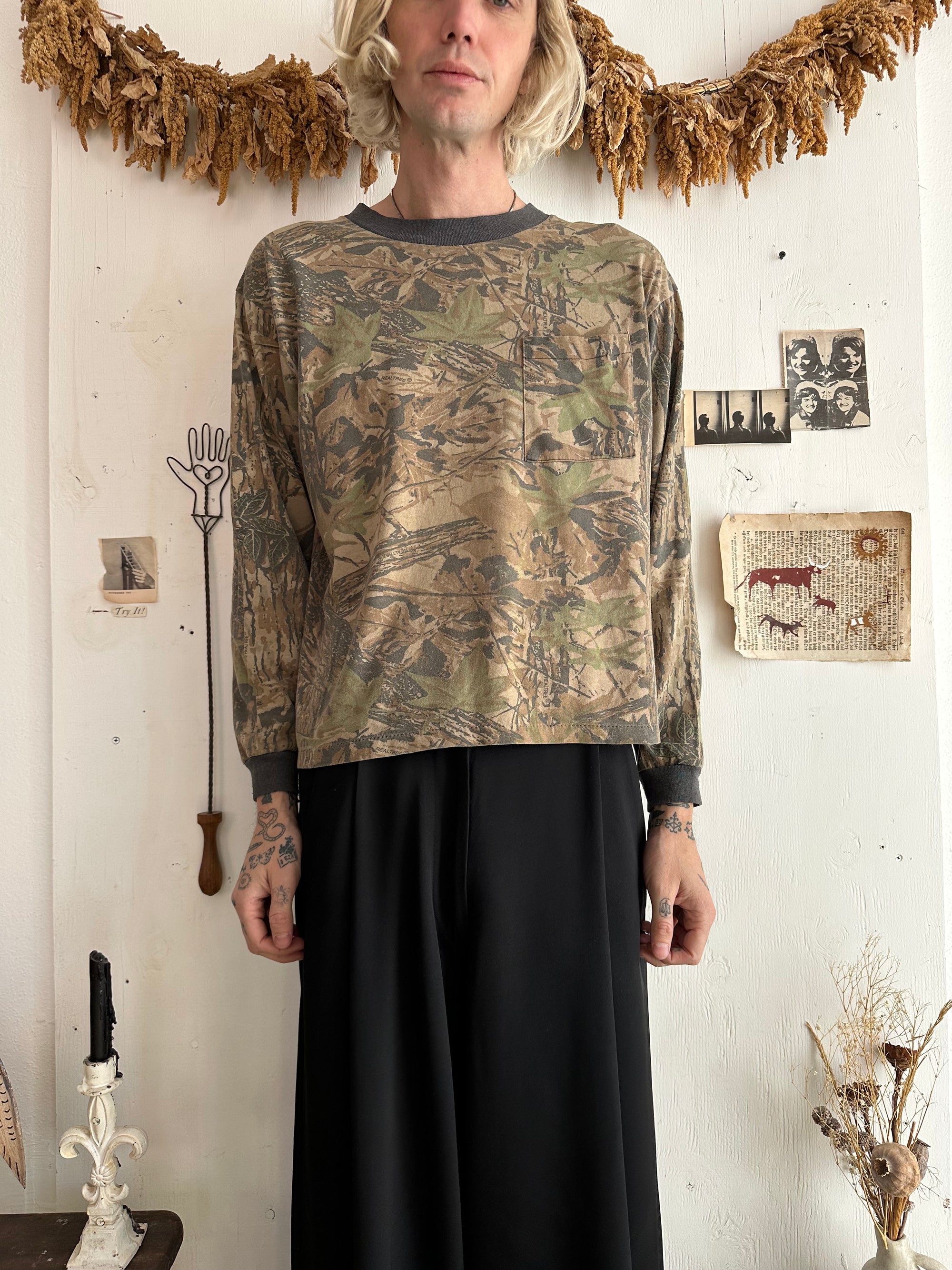 1980s Paper Thin Boxy Real Tree Long Sleeve