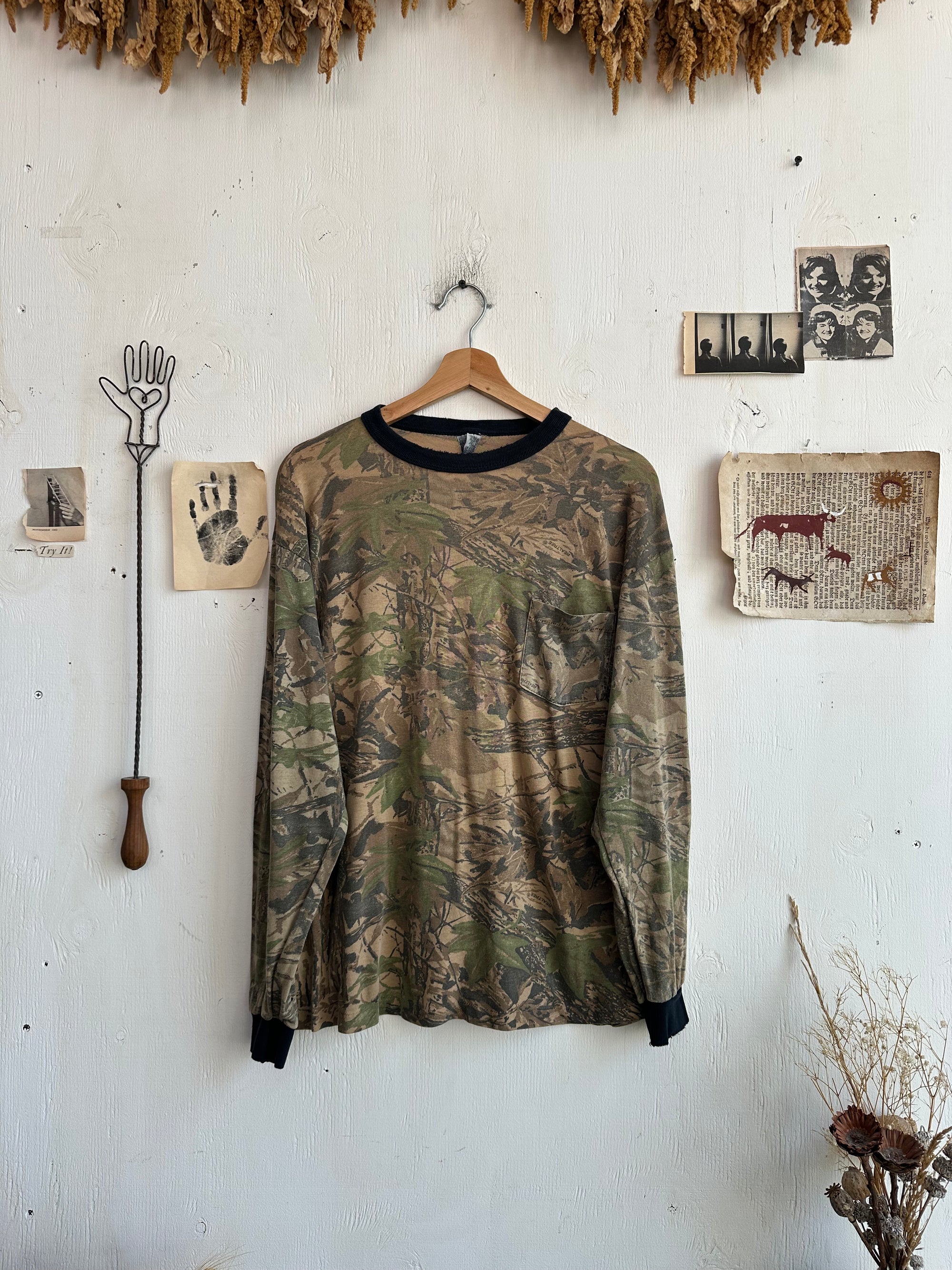 1980s Well Worn Boxy Camo Long Sleeve