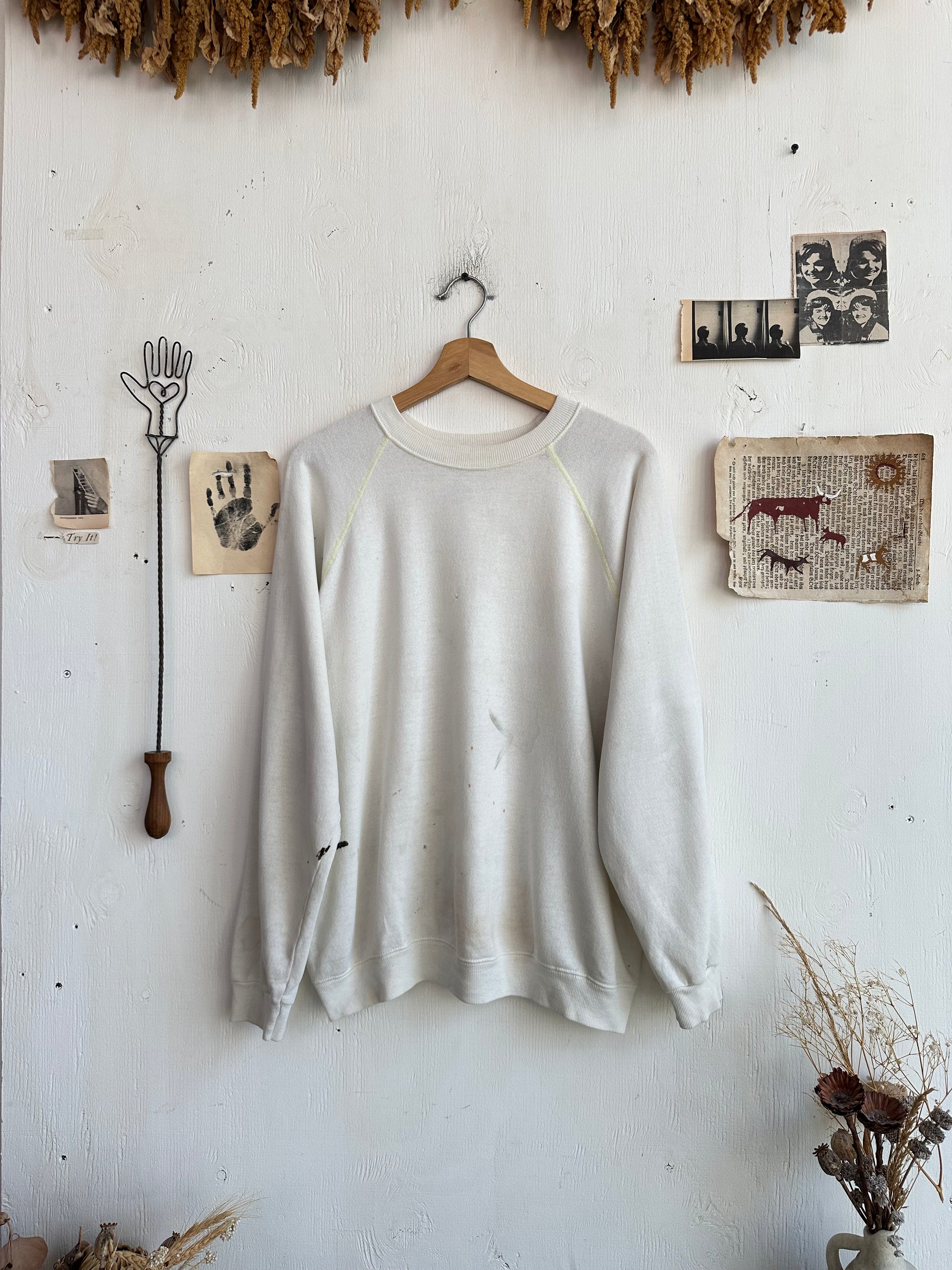 1980s Well Worn White Sweatshirt