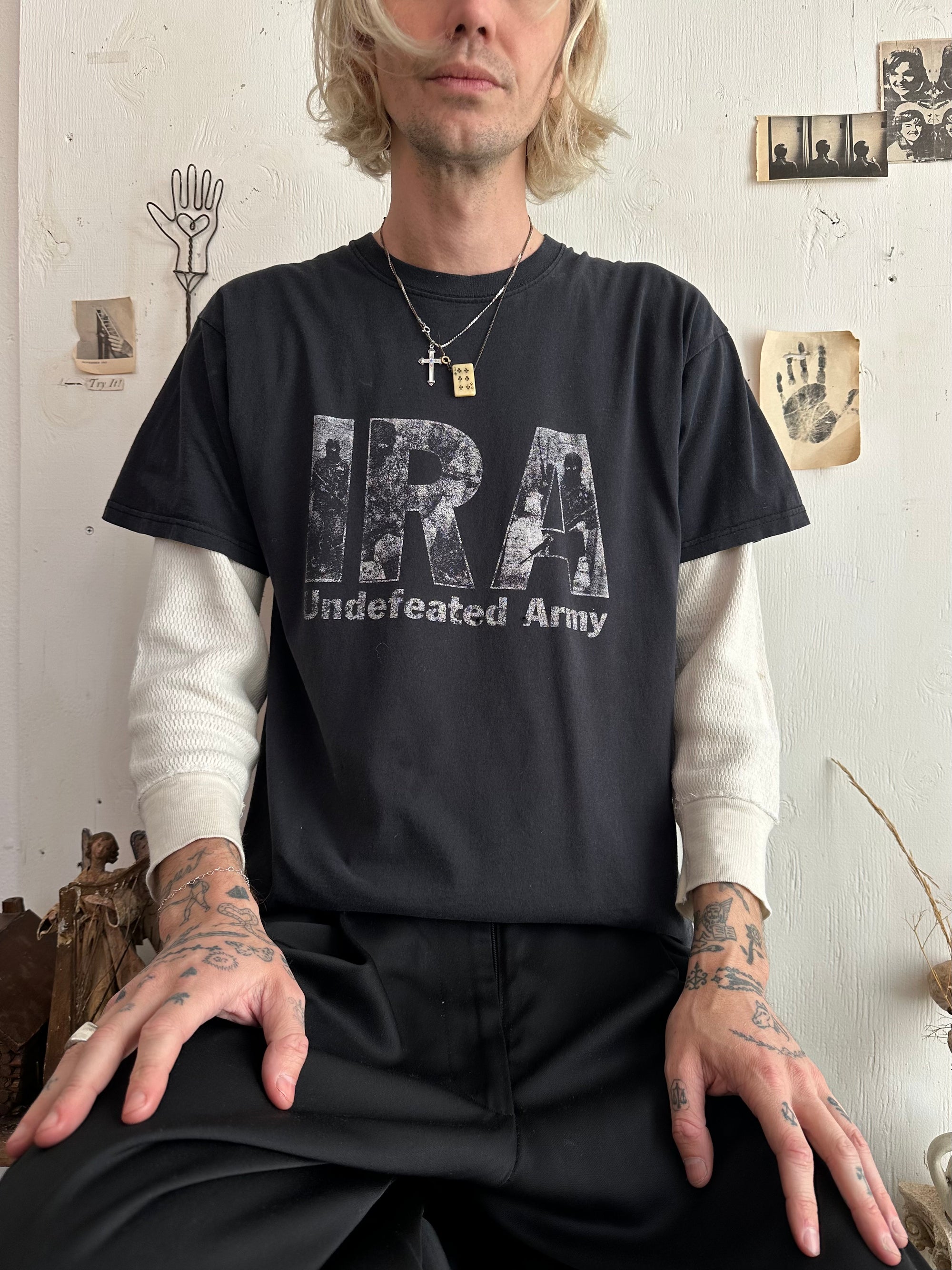 2000s IRA Undefeated Army T-Shirt