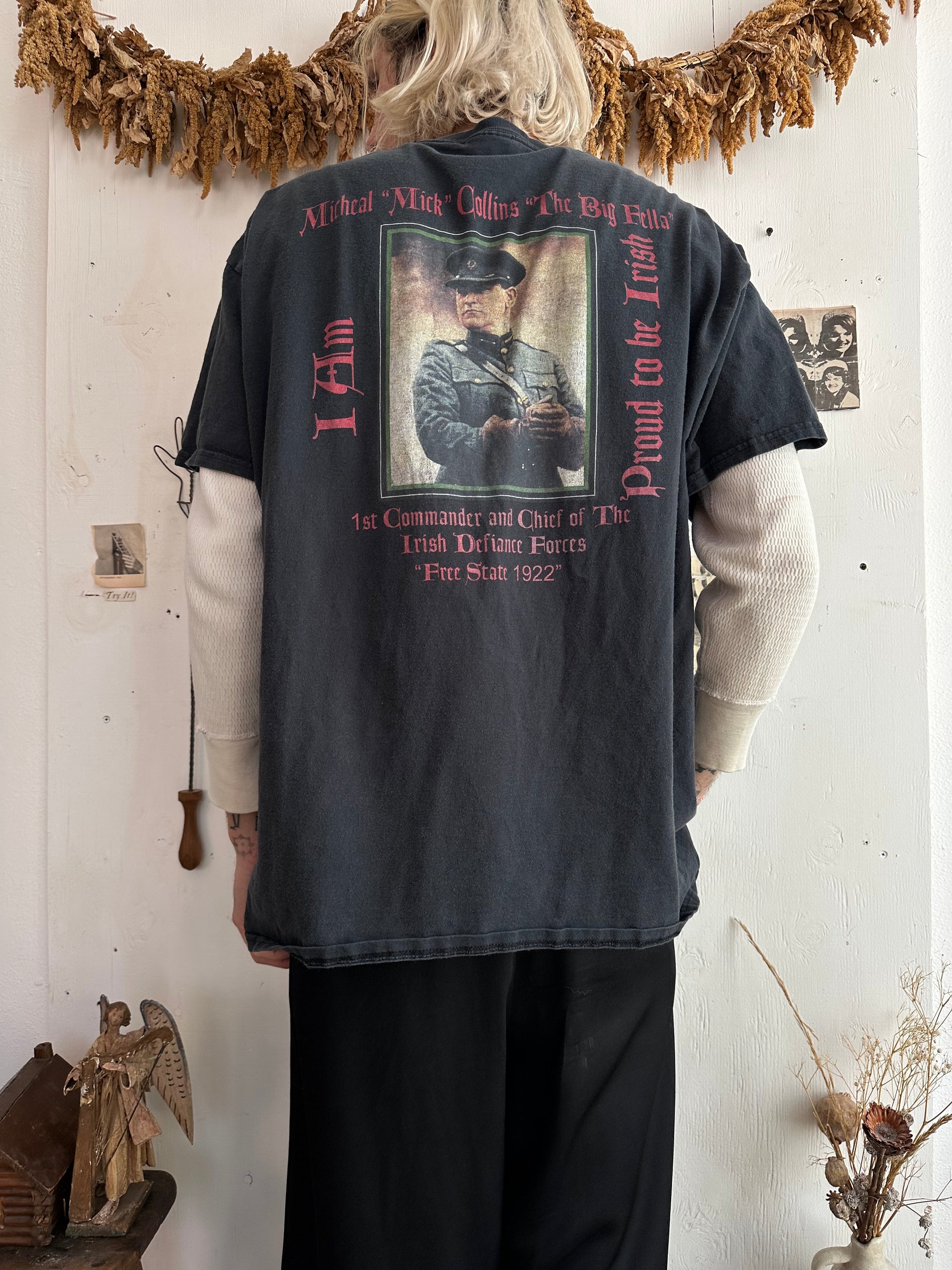 2000s Micheal Collins Irish Defense Forces T-Shirt