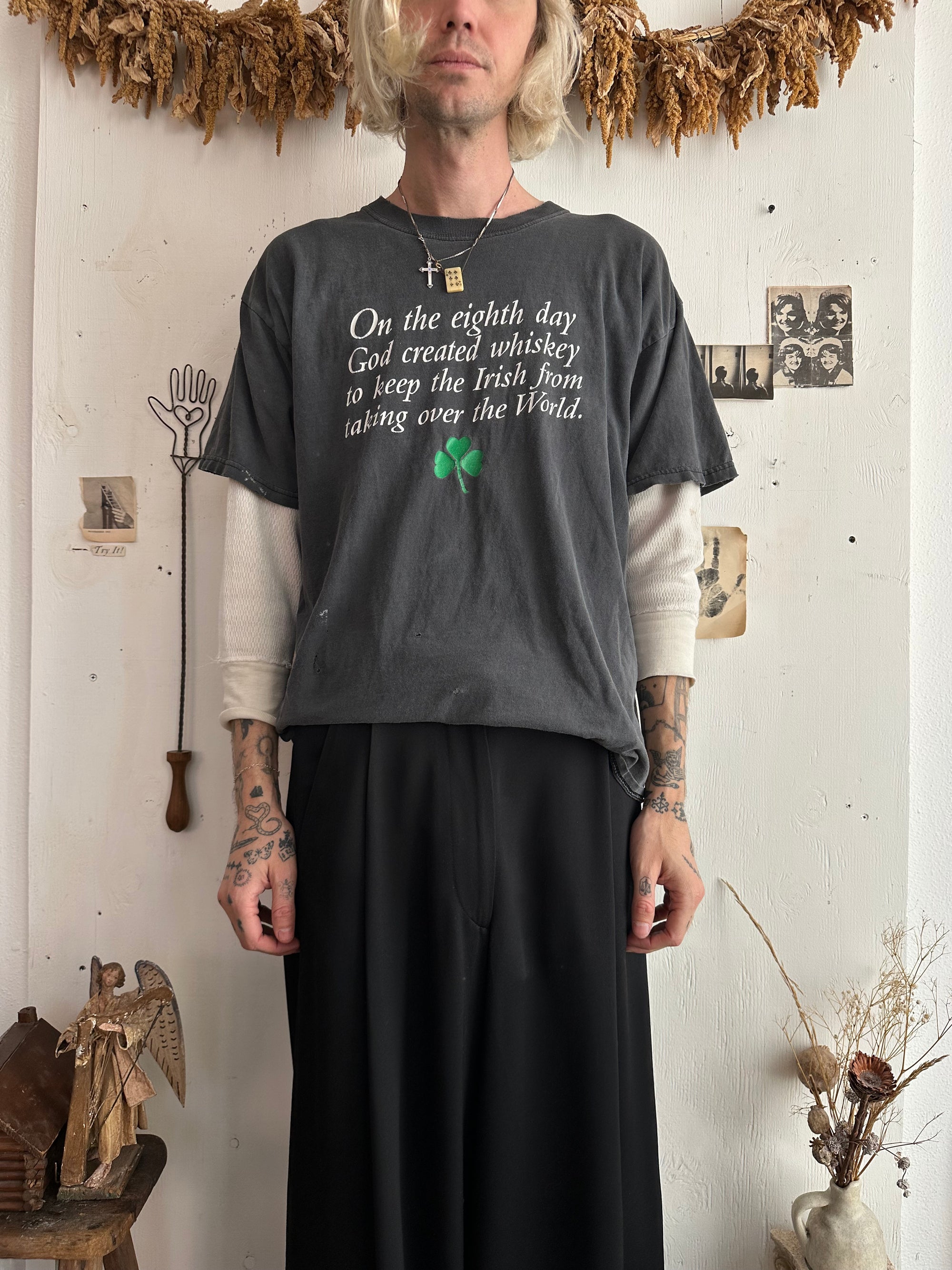 2000s Faded “On the Eighth Day God Created Whiskey” Tee