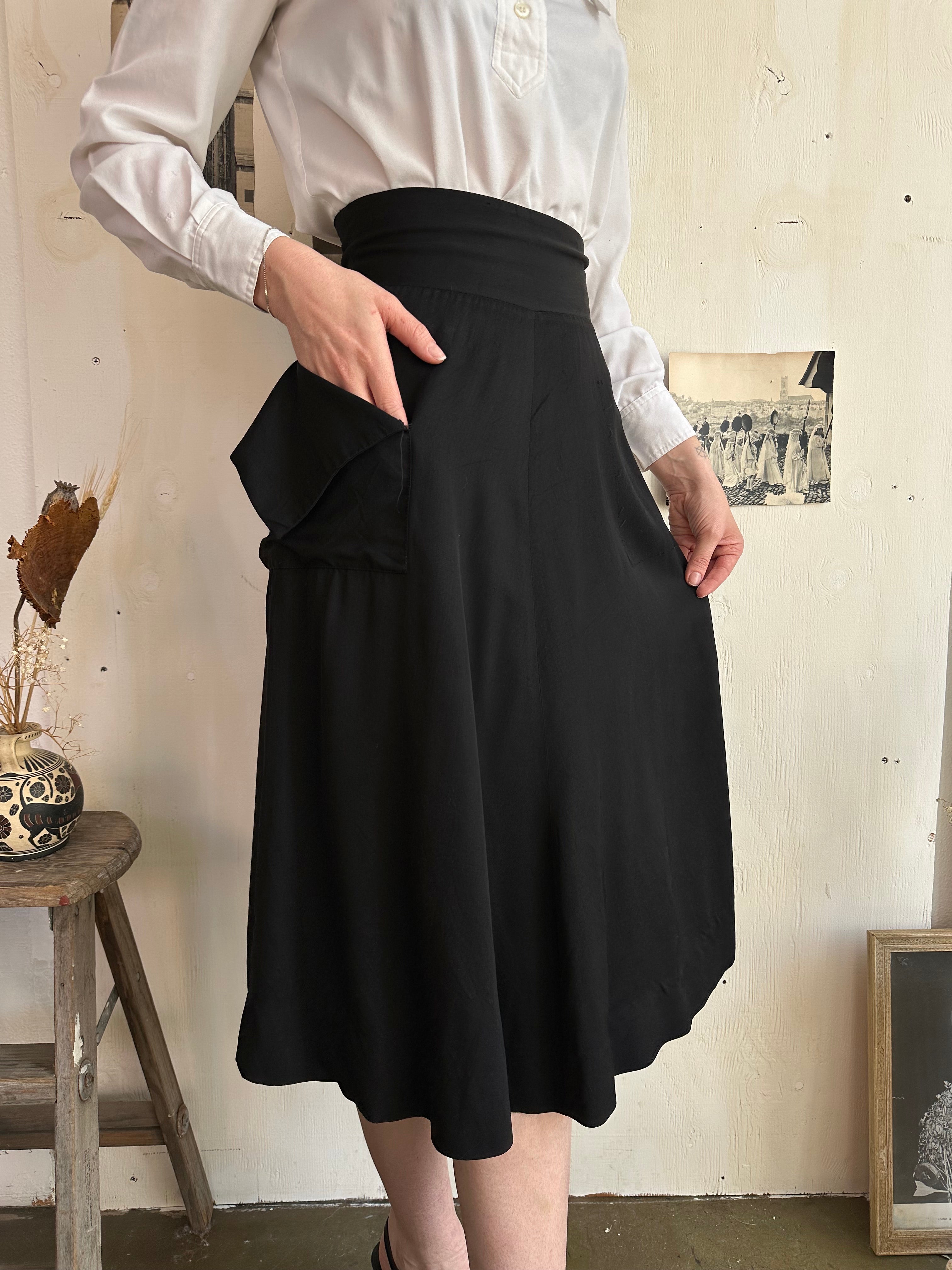 1950s Homemade Gaberdine Skirt (S)