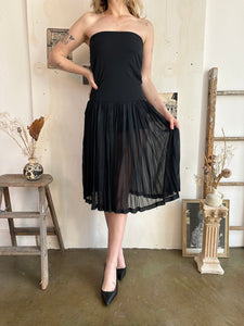 1990s Tube Top Pleated Dress (S)