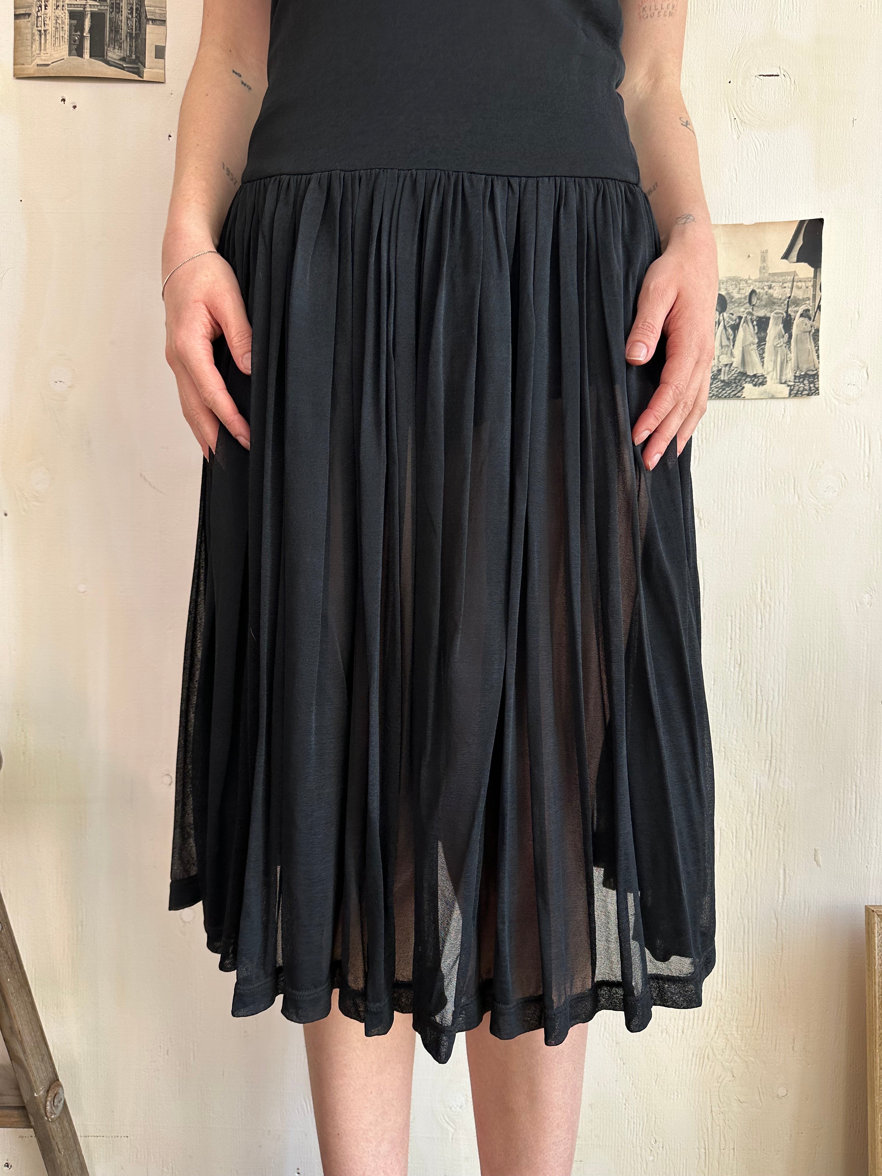 1990s Tube Top Pleated Dress (S)