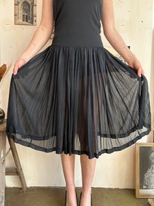 1990s Tube Top Pleated Dress (S)