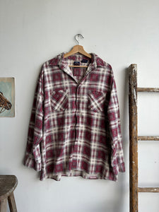 1990s Well-Worn Red Plaid Flannel (XL)