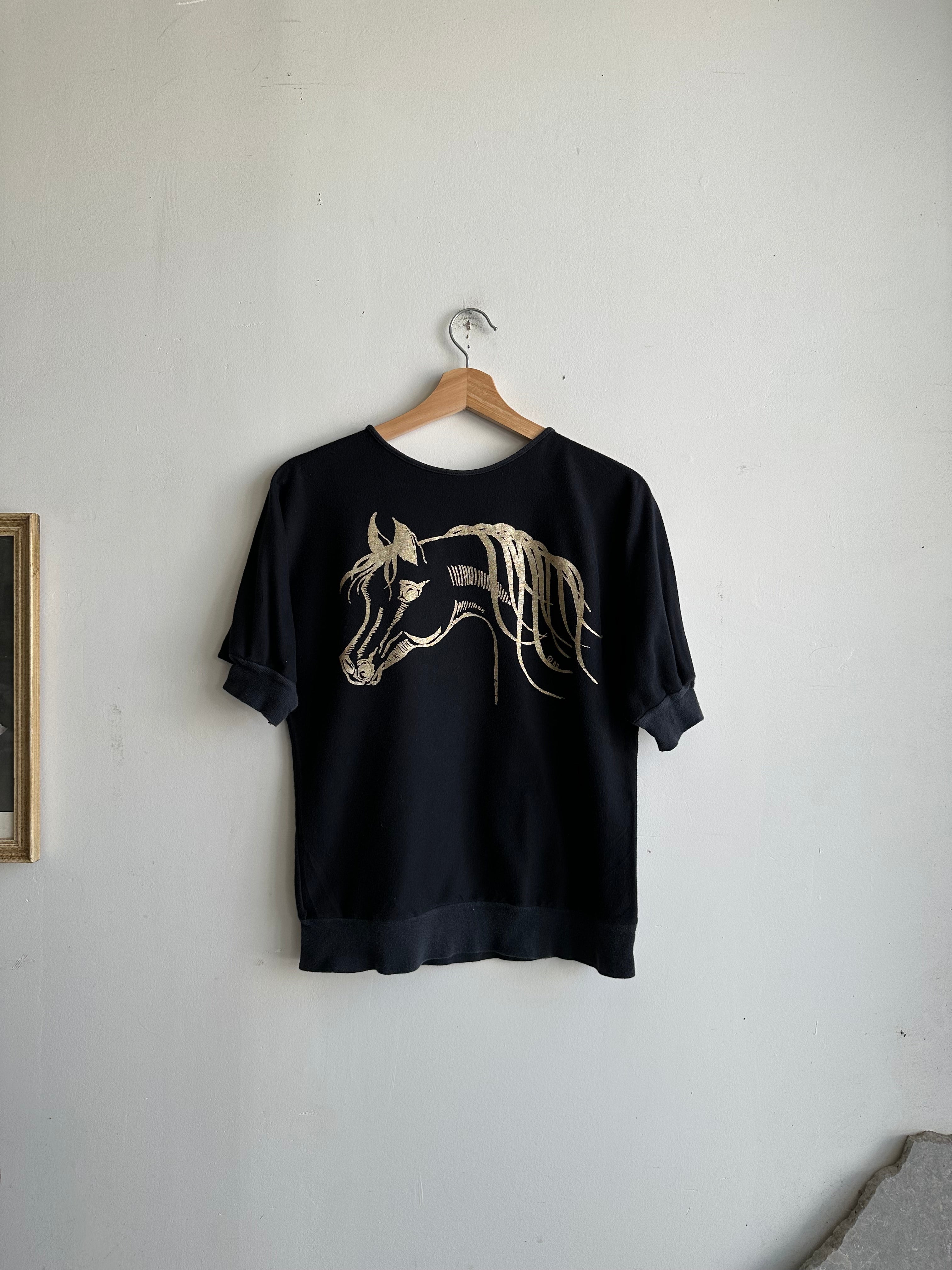 1980s Horse Silhouette T-Shirt (Boxy S)