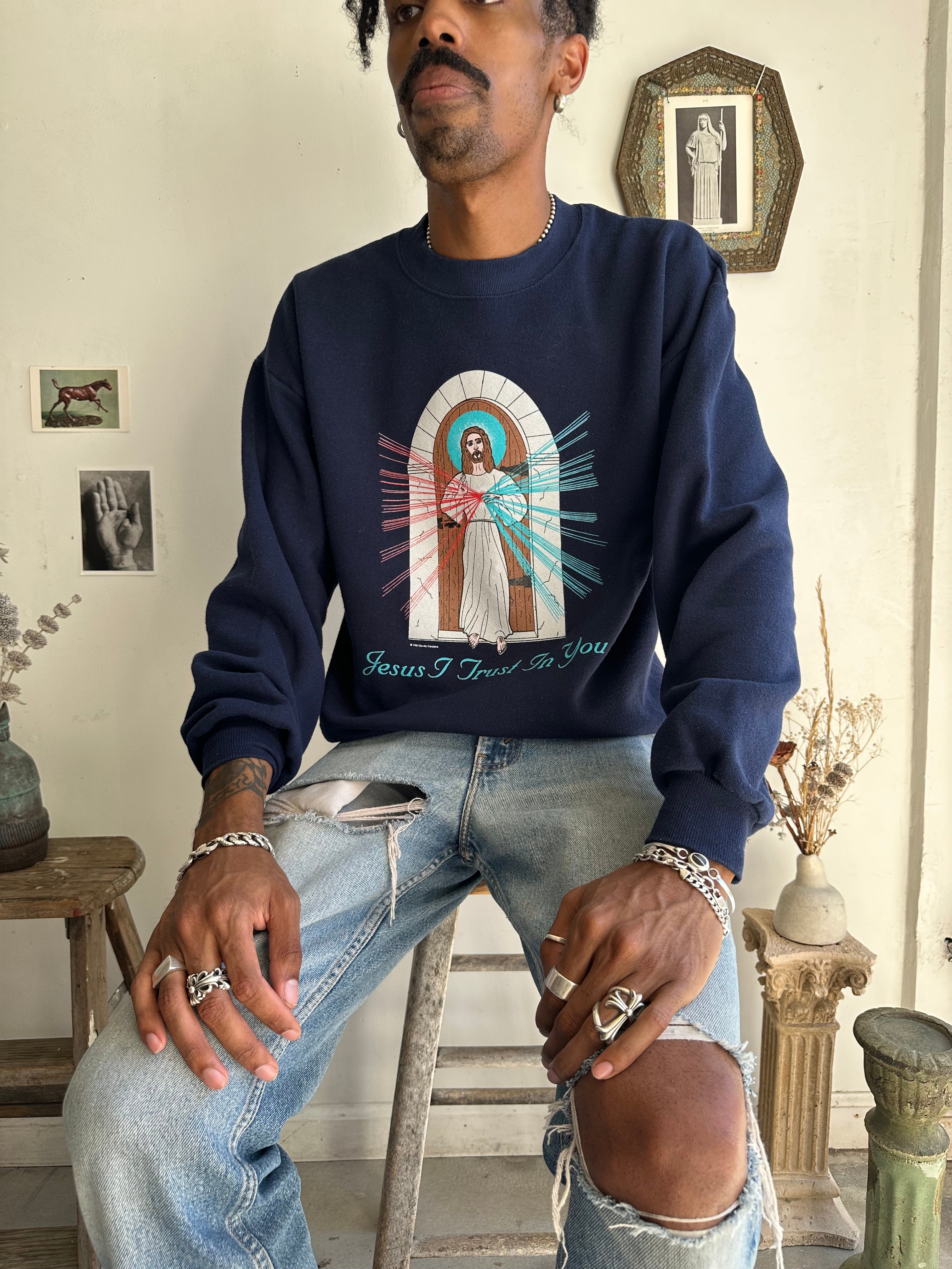 1990s Jesus I Trust In You Sweatshirt (L/XL)