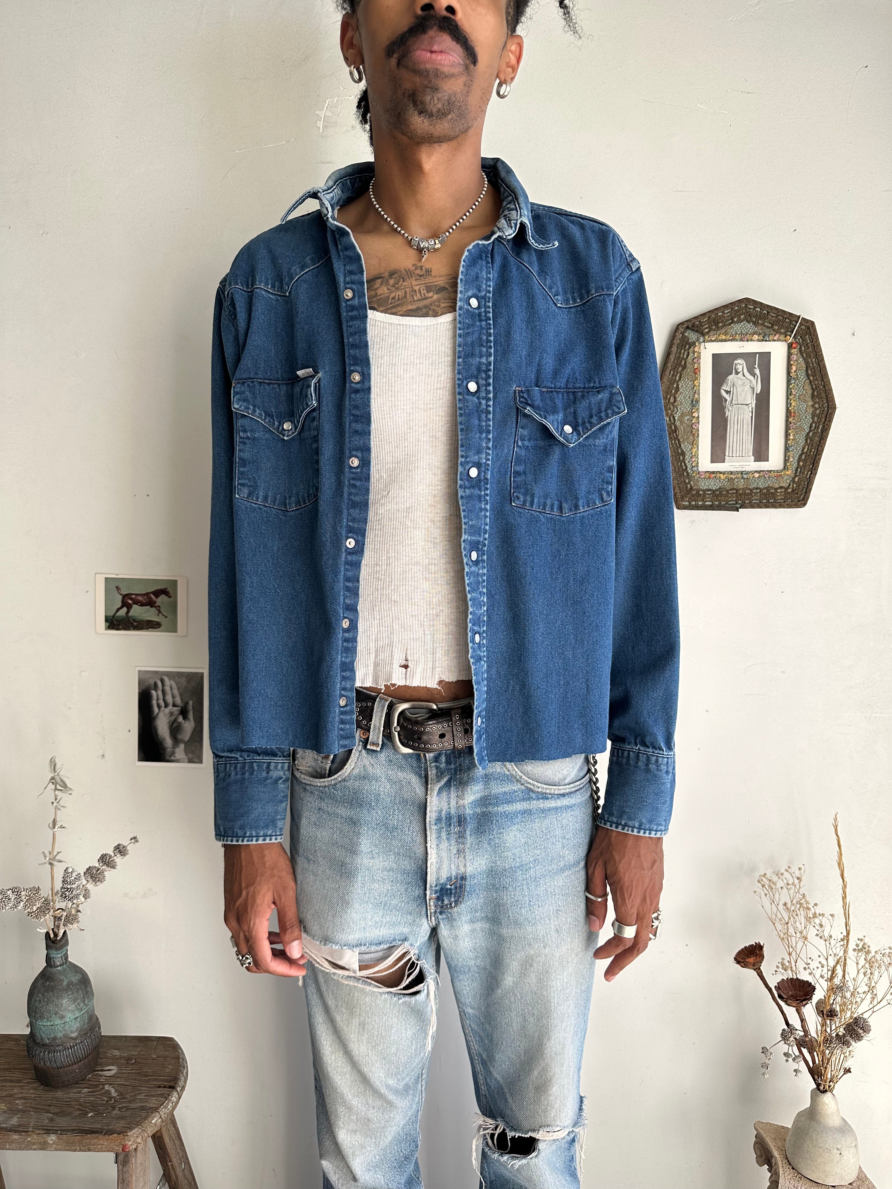 1990s Chopped Carhartt Denim Shirt (Boxy M)