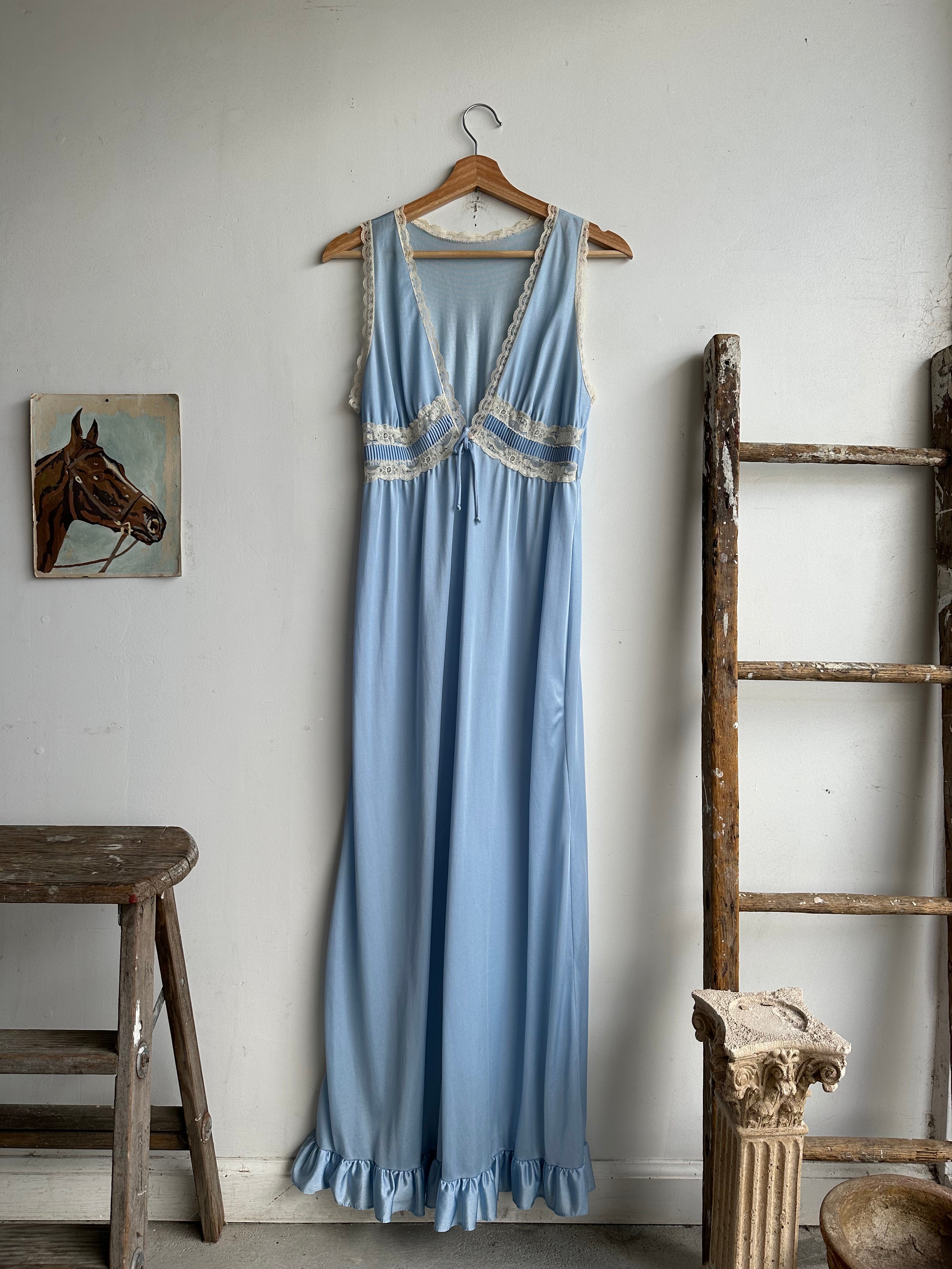 1960s Light Blue Slip Dress (S/M)