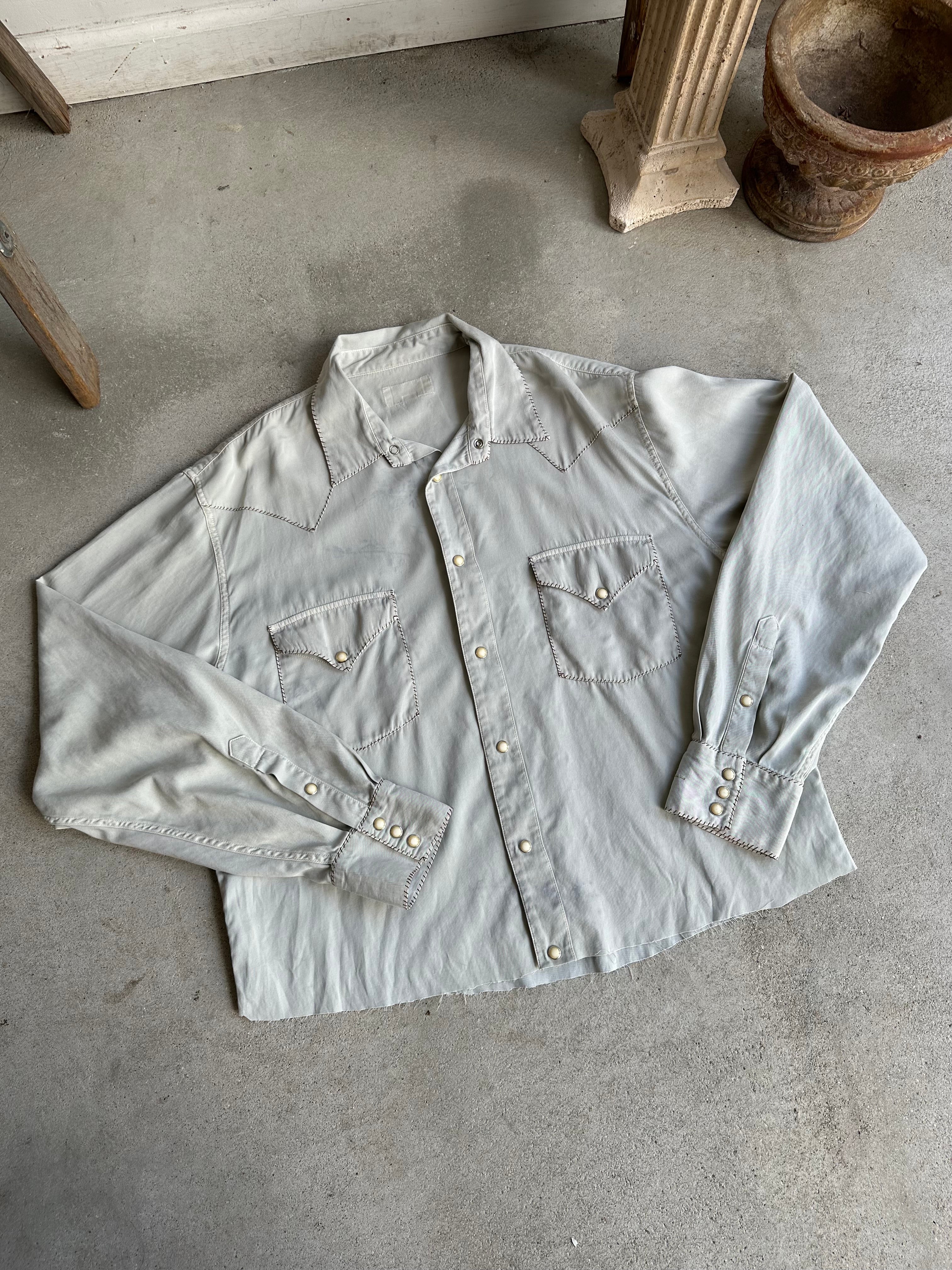 1990s Slate Grey Western Shirt (Boxy M)