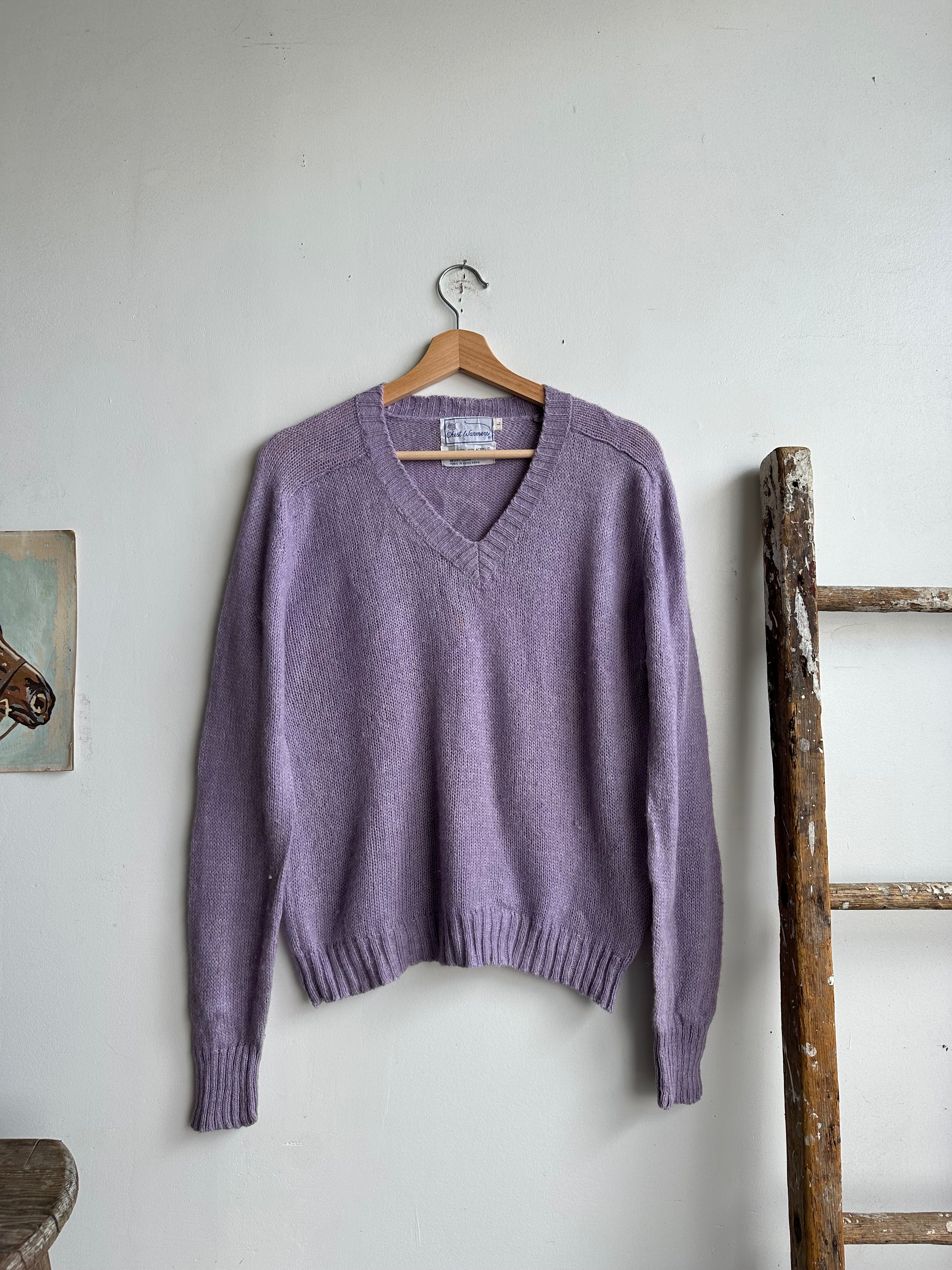 1960s Purple V-Neck Knit (M)