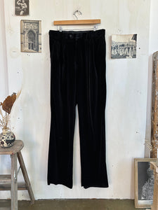 1980s Baggy Velvet Pleated Trousers (32/36)