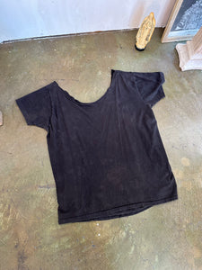 1970s Chopped Neck Real Faces T-Shirt (Boxy M)