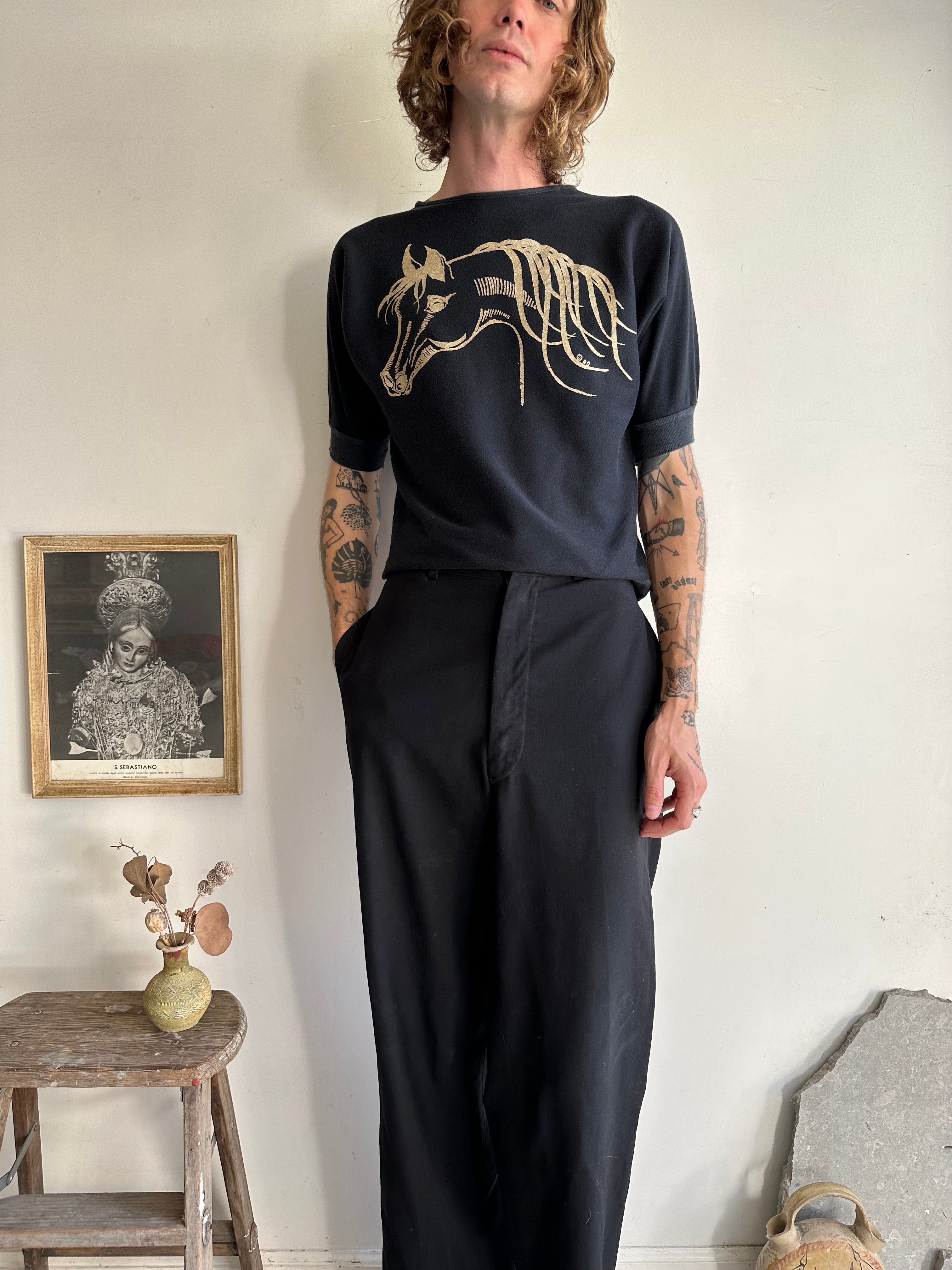 1980s Horse Silhouette T-Shirt (Boxy S)
