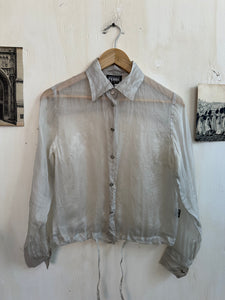 1990s Sheer Silk Blouse (Boxy S)