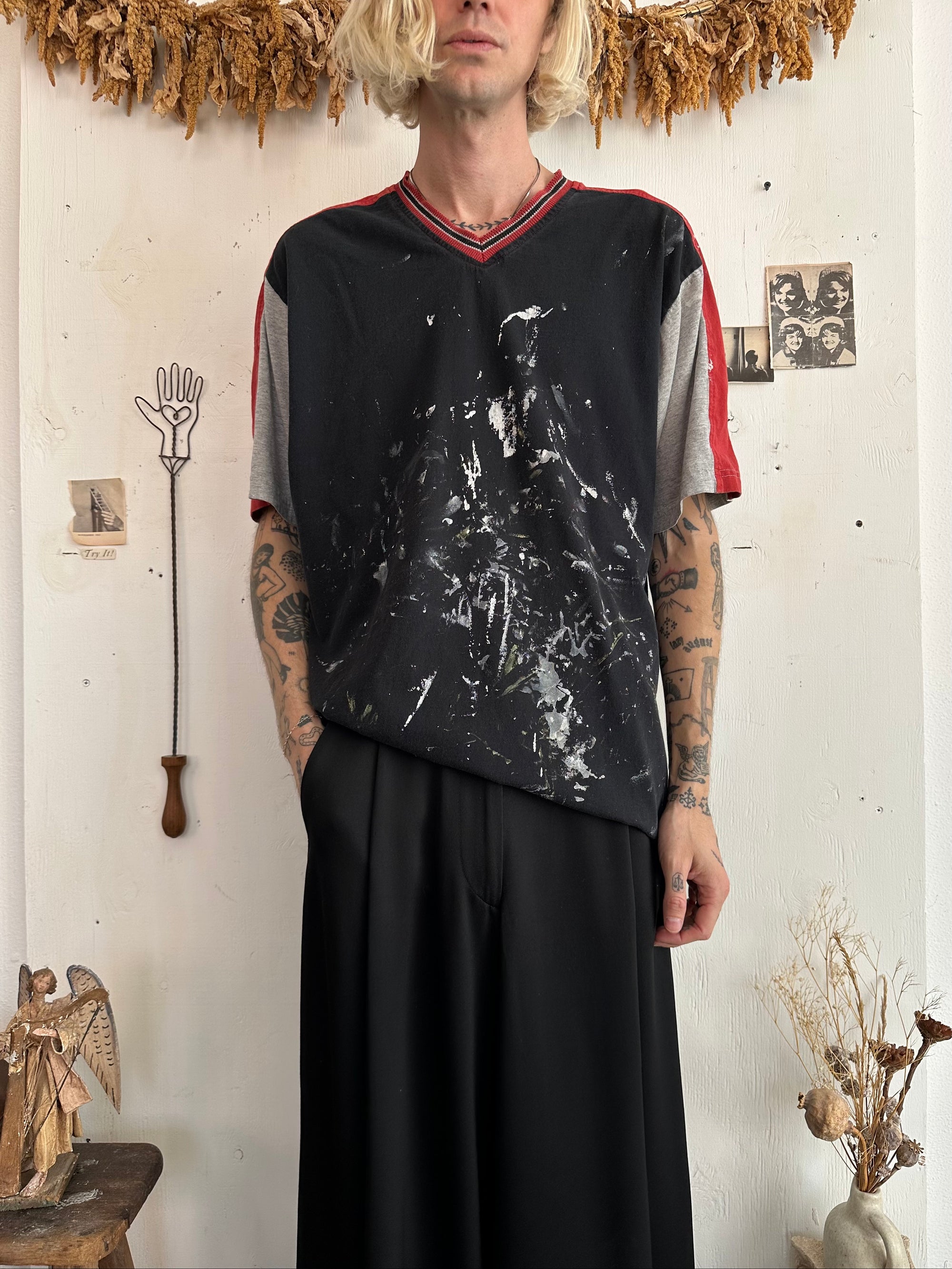 1990s Paint Splattered Jersey Tee