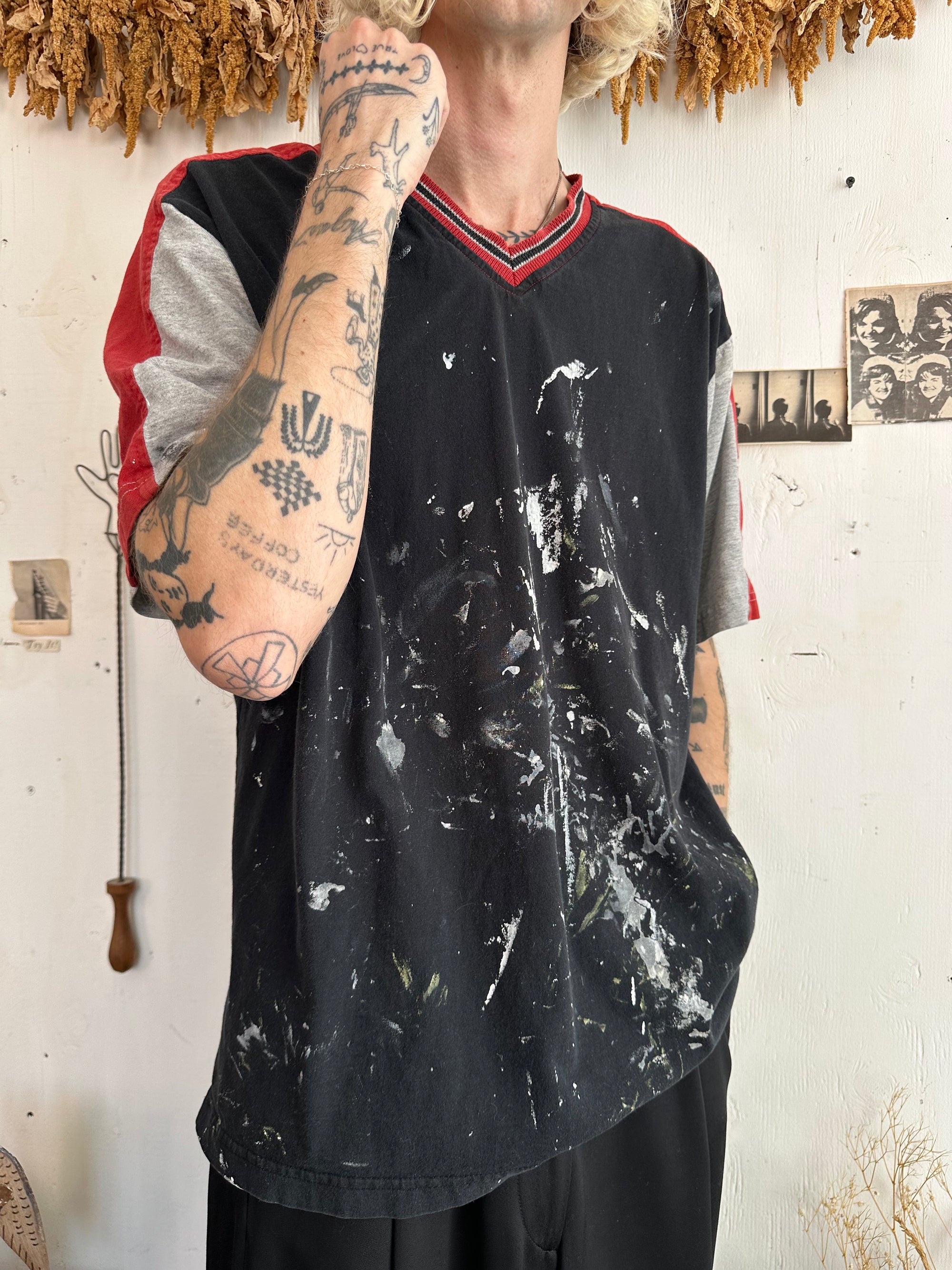 1990s Paint Splattered Jersey Tee