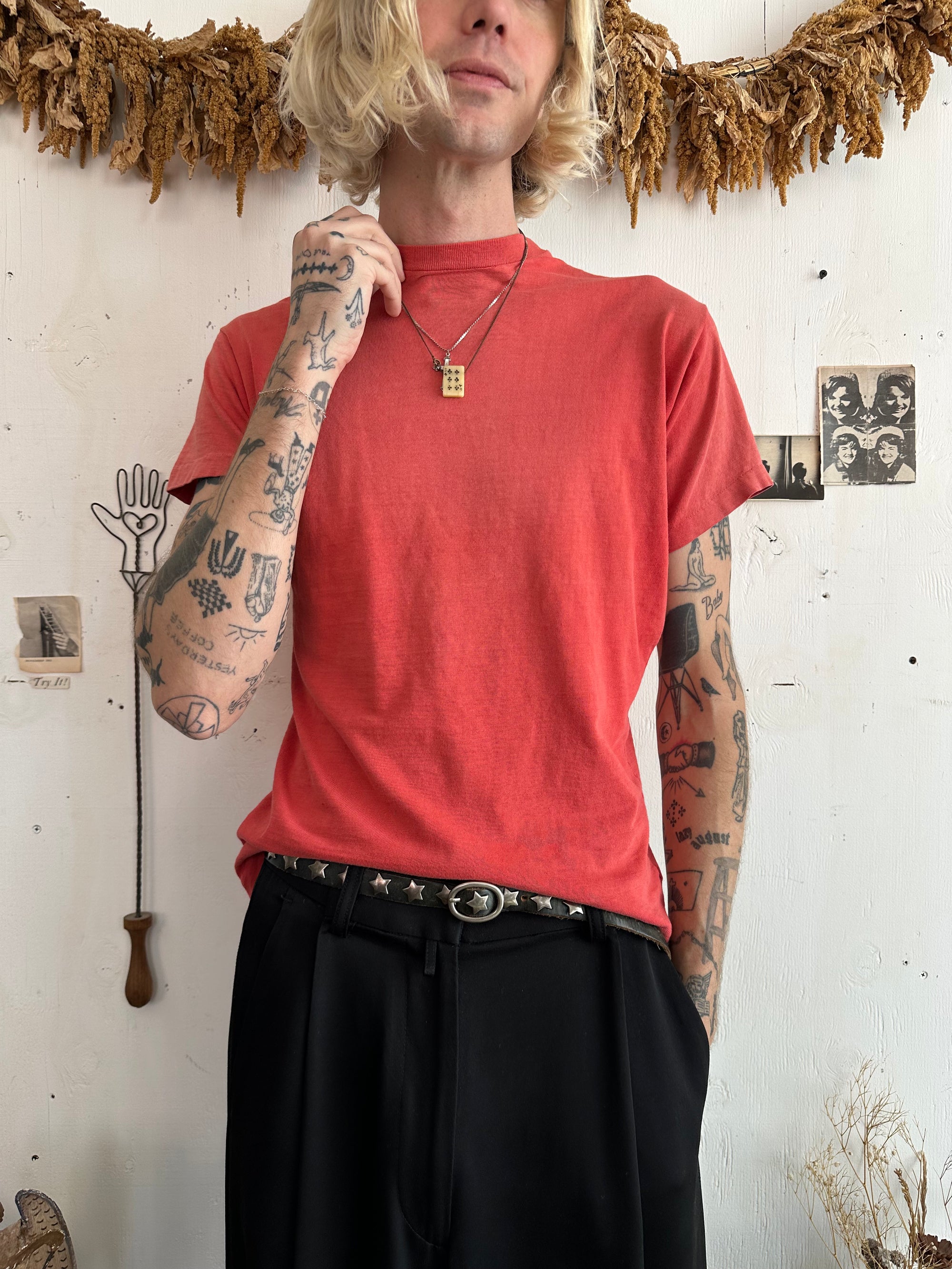 1960s Sunfaded Red Blank